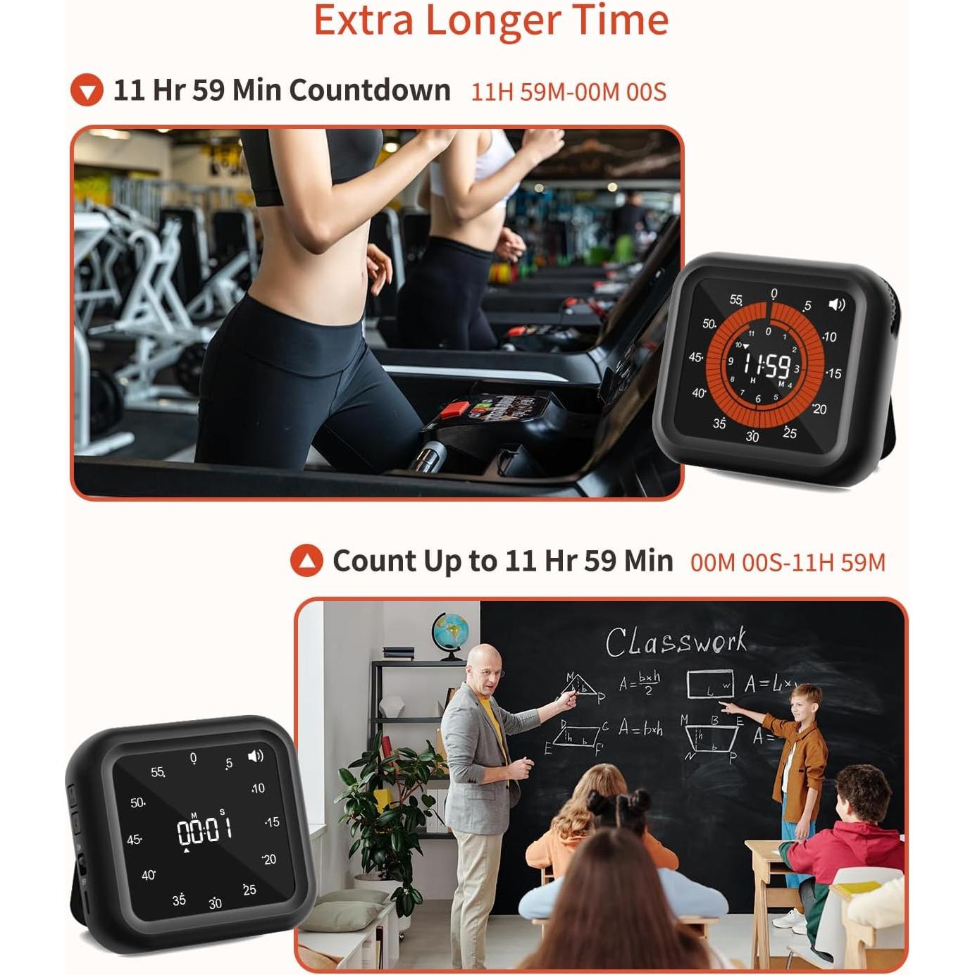 Temporizador Digital MeesMeek 11H59M Pantalla Grande Recargable