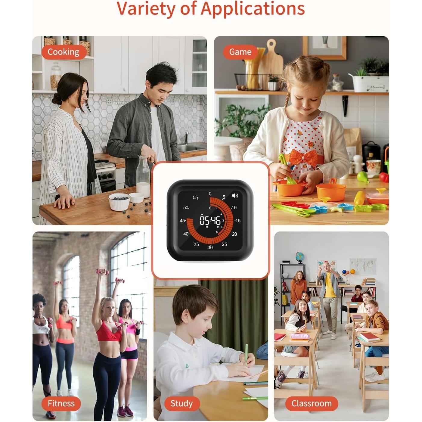 Temporizador Digital MeesMeek 11H59M Pantalla Grande Recargable