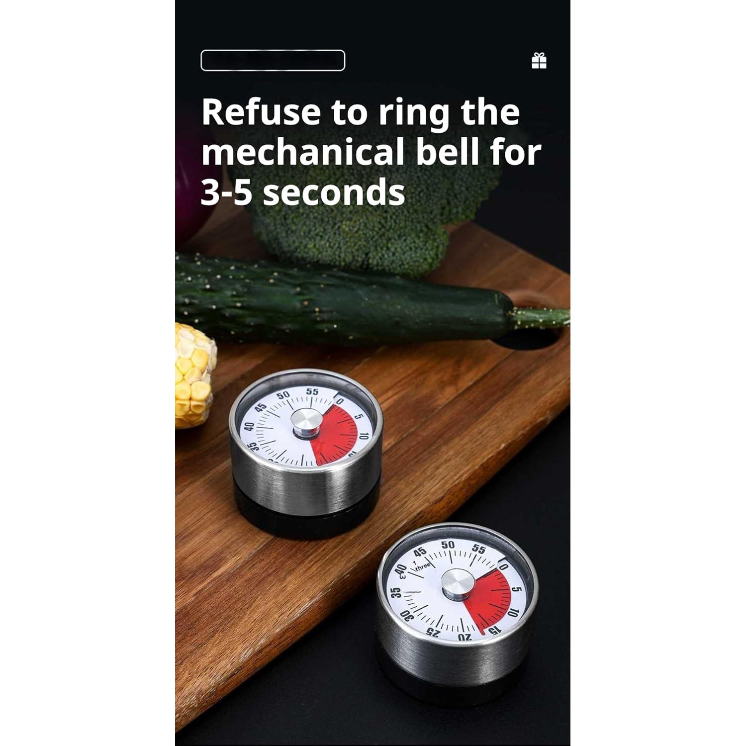 Temporizador mecánico CYFaiLiQ de cocina acero inoxidable 72dB