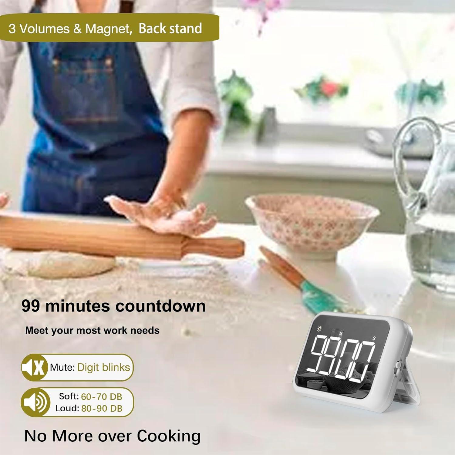 Temporizador Digital BOSAI 4" Blanco con Pantalla LED