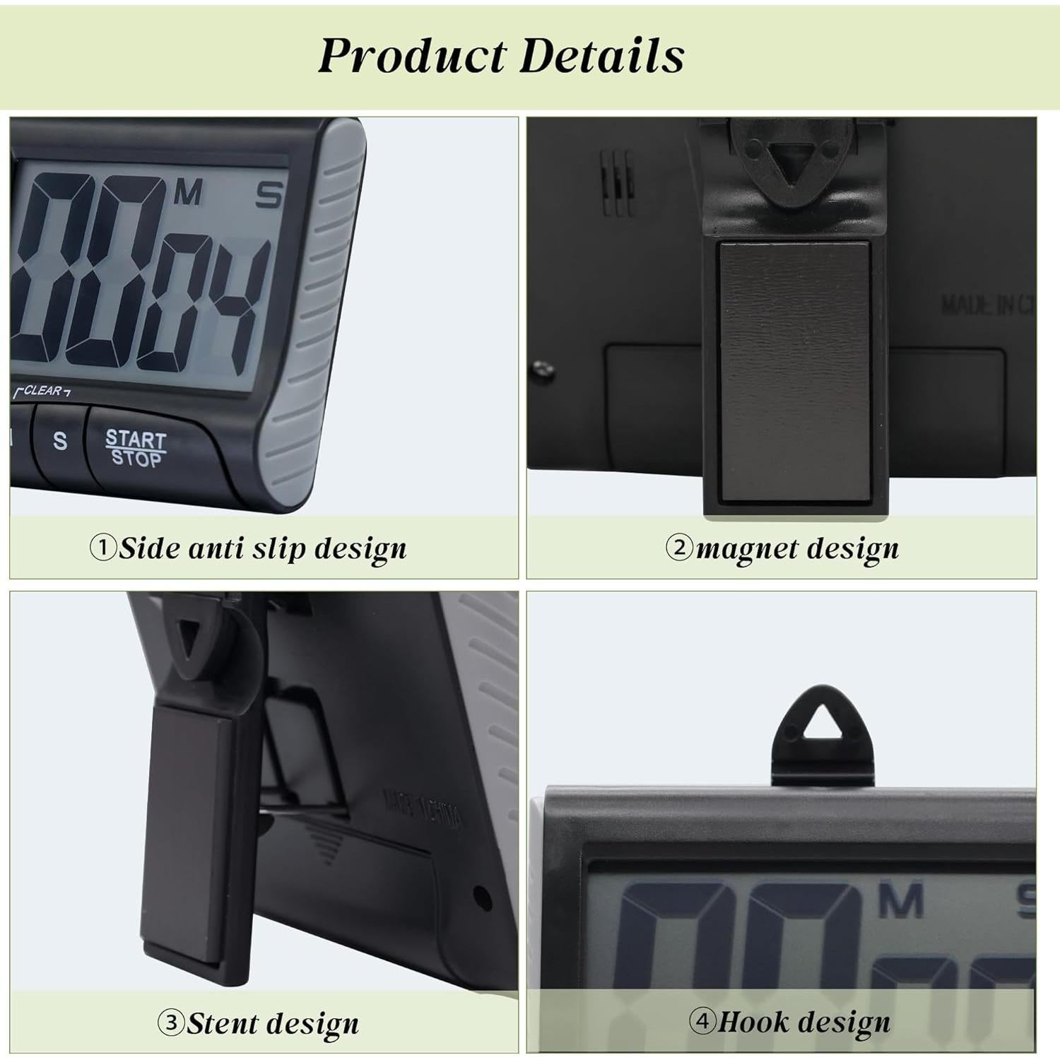 Temporizador de Cocina Digital BXF SPORTS 3" Pantalla Grande