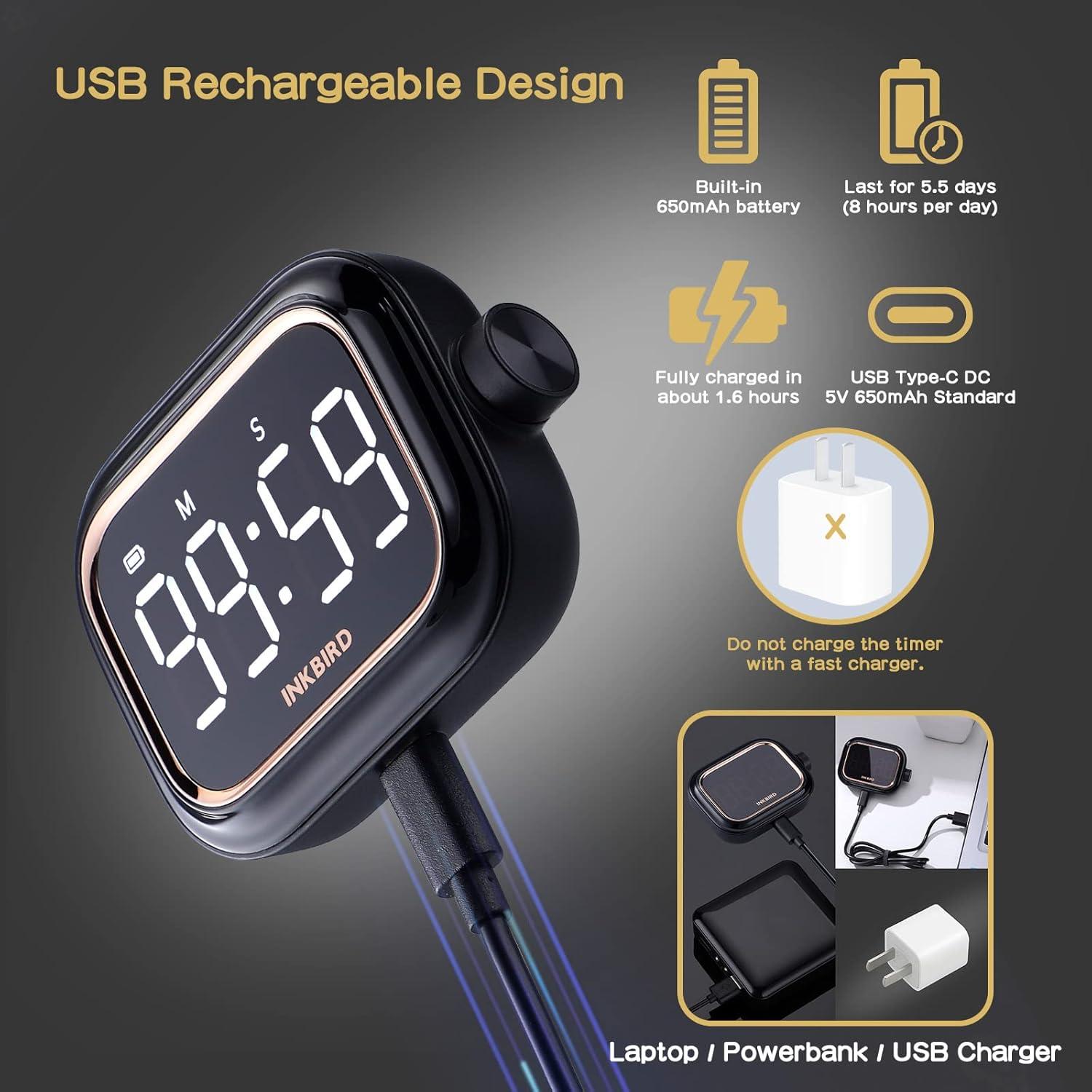 Temporizador Digital Recargable INKBIRD IDT-02 con Alarma