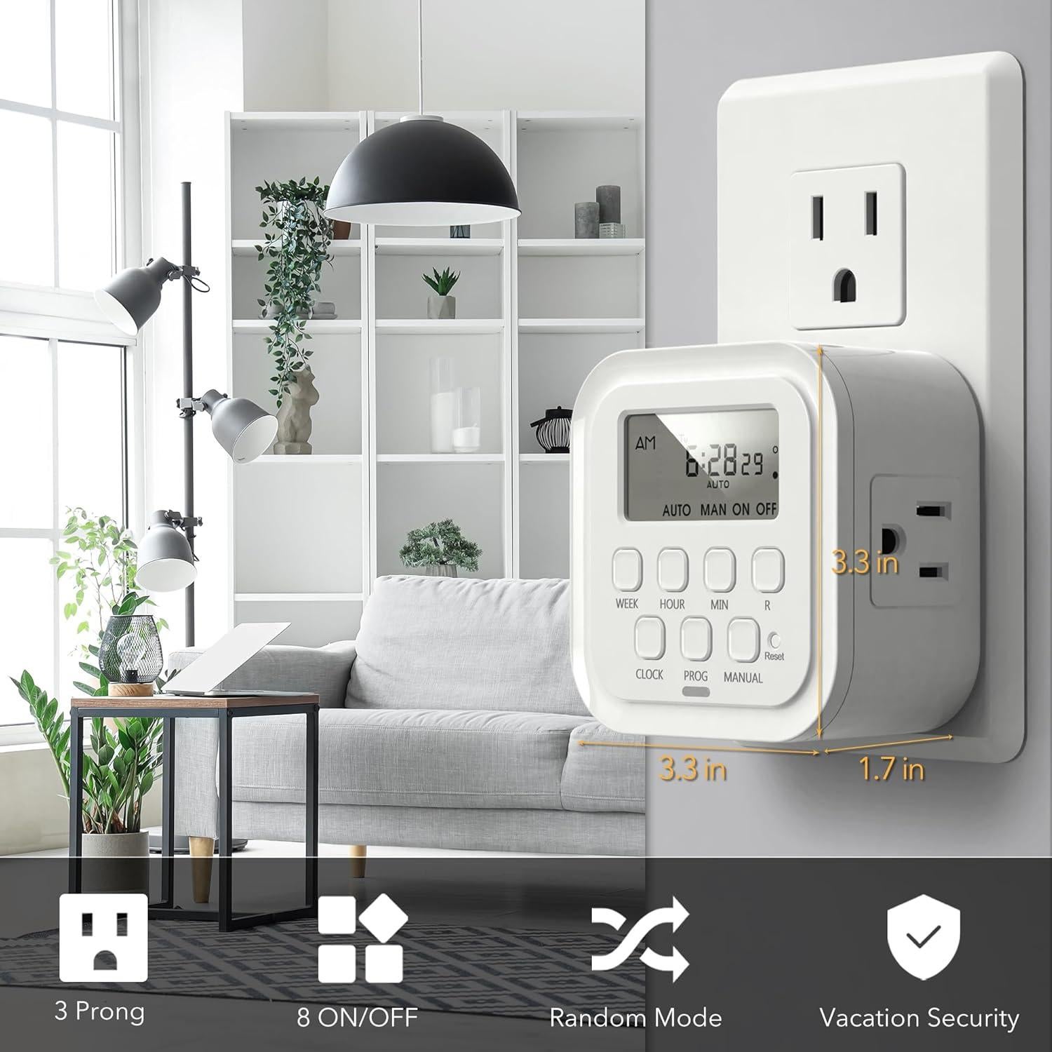 Temporizador Digital HBN 7 Días Doble Salida 15A 1875W