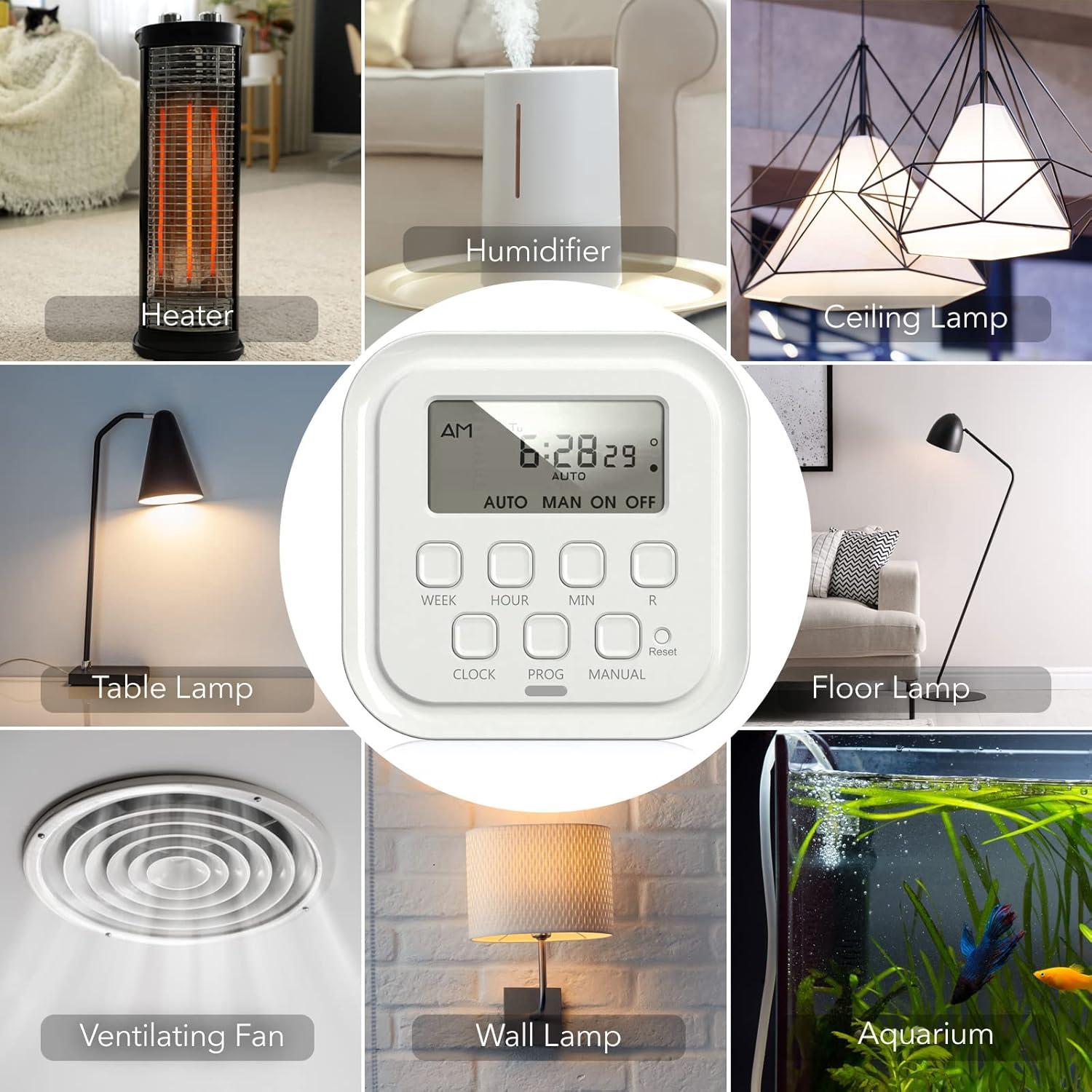 Temporizador Digital HBN 7 Días Doble Salida 15A 1875W