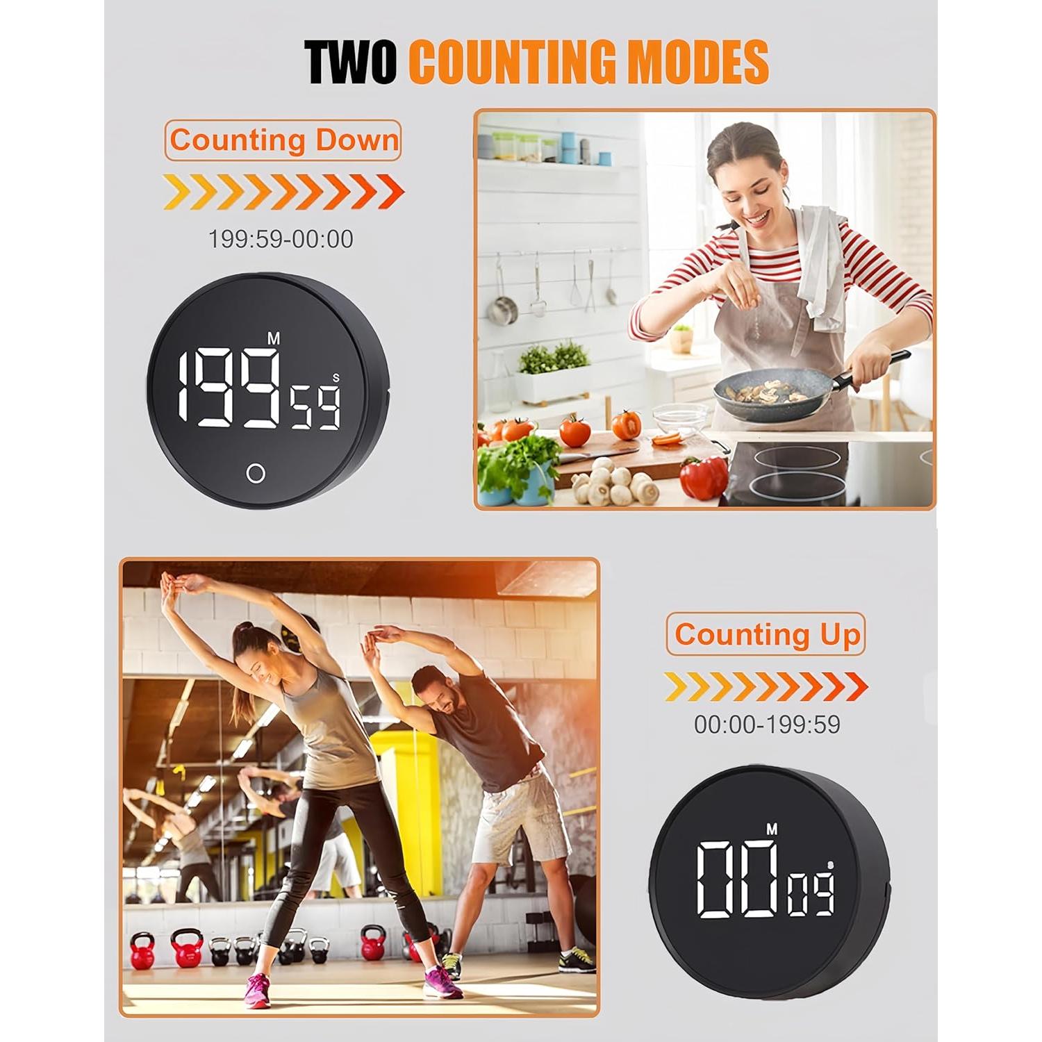 Temporizador de Cocina Digital Resome con Pantalla LED y Soporte Ajustable