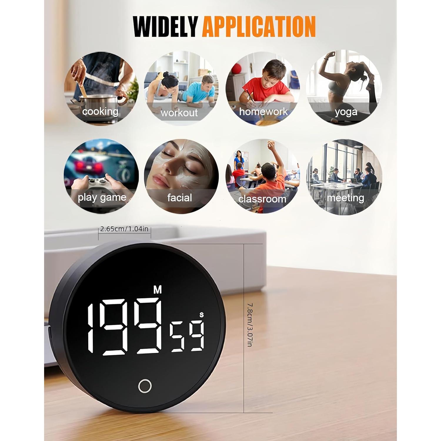 Temporizador de Cocina Digital Resome con Pantalla LED y Soporte Ajustable