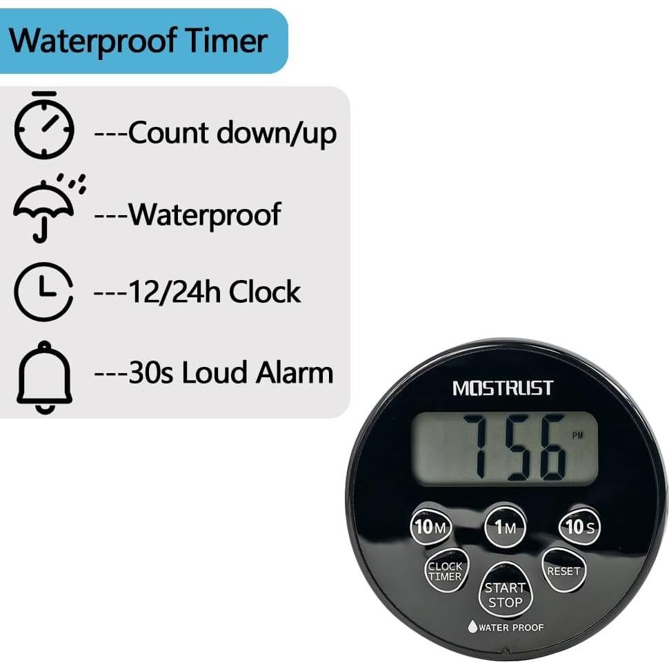 Temporizador de Ducha Digital Impermeable MOSTRUST IPX7