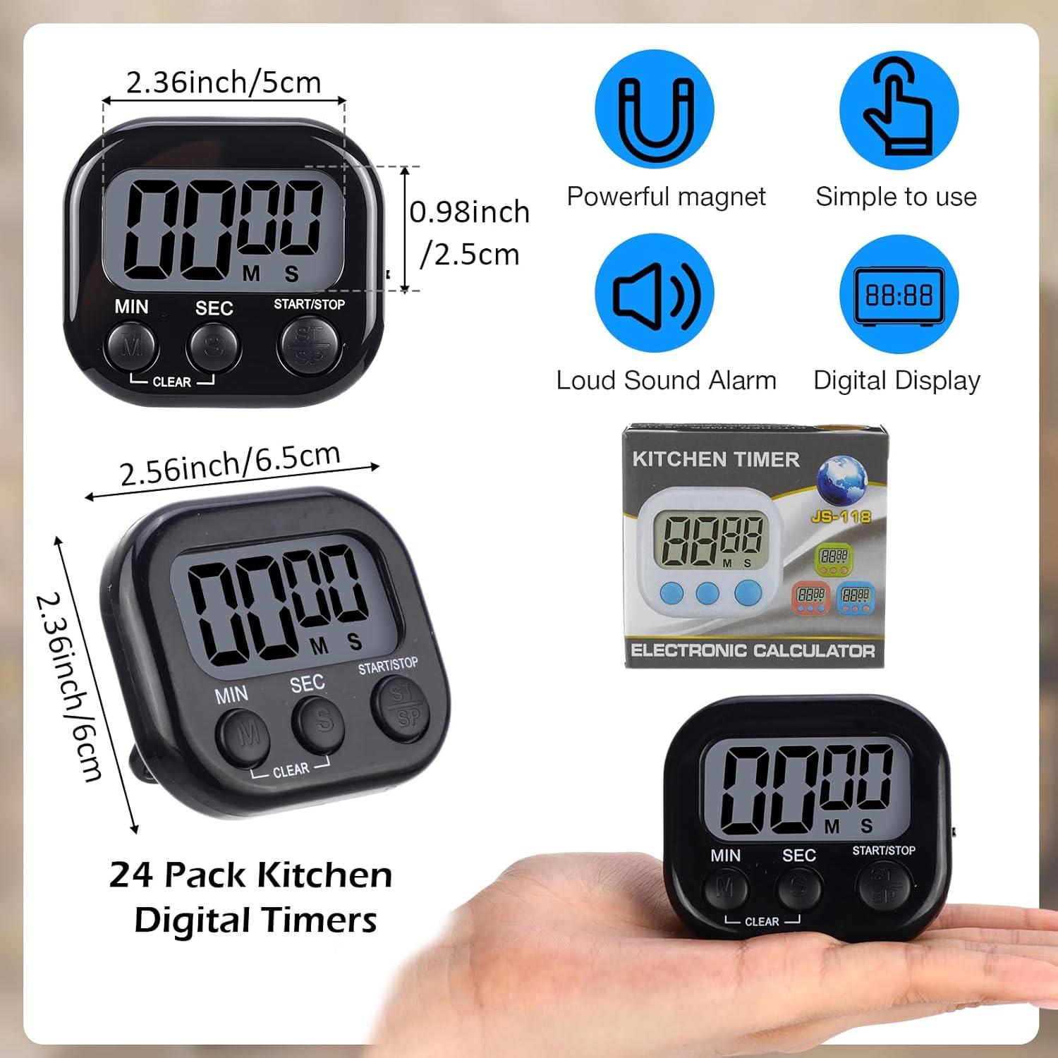 Juego de 24 Temporizadores Digitales Leumoi con Alarma Fuerte