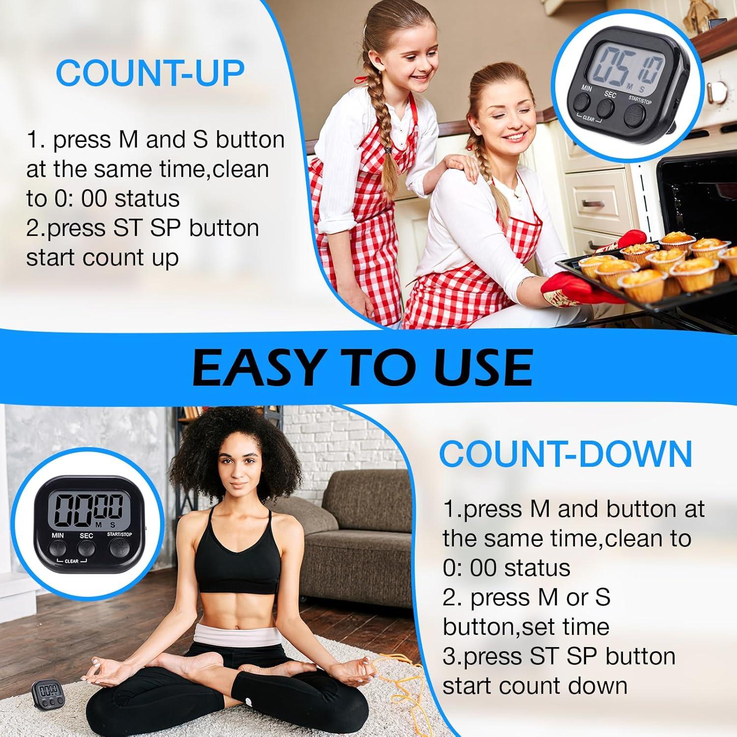 Juego de 24 Temporizadores Digitales Leumoi con Alarma Fuerte