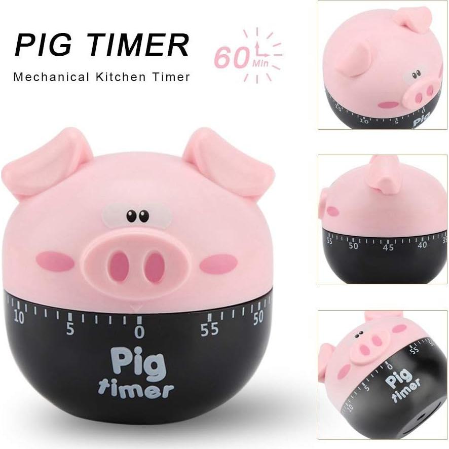 Temporizador de Cocina Mecánico Yosoo Cerdo Rosa 1-55 Minutos