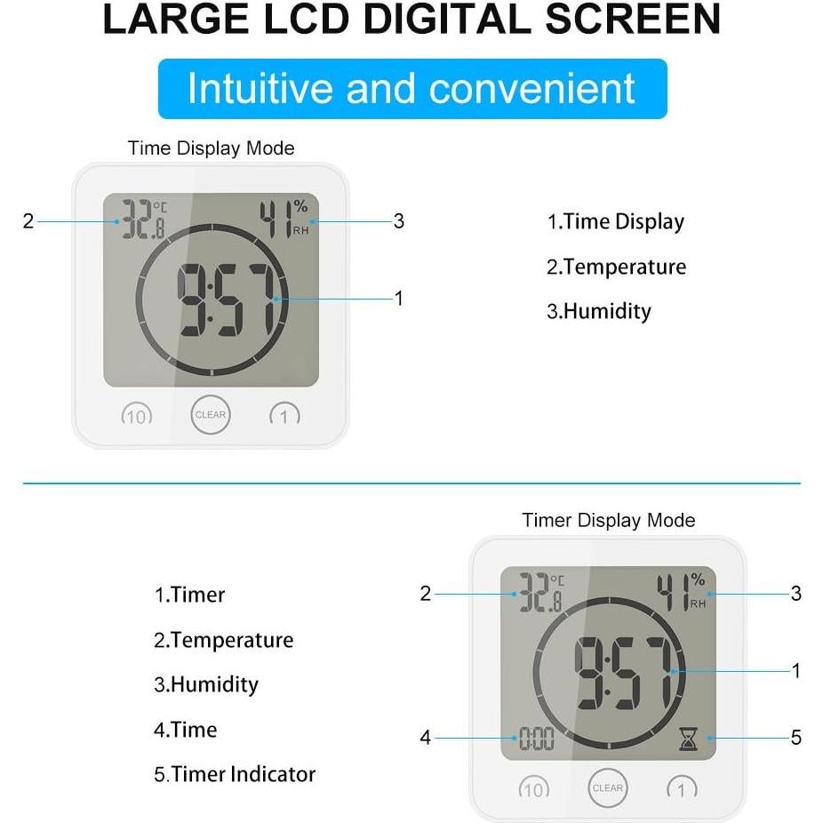 Reloj de Pared Digital AOZBZ con Temporizador y Alarma IP24