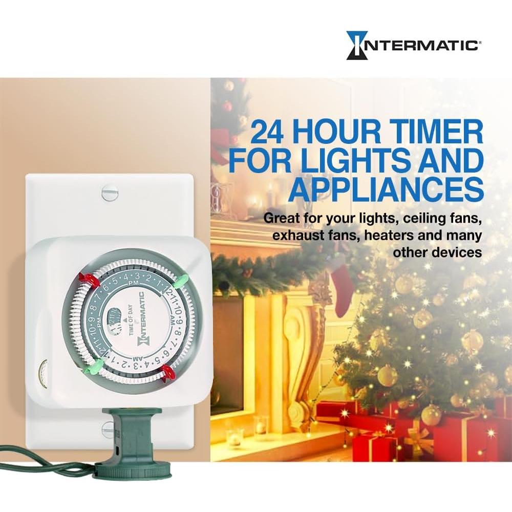 Temporizador Interior Intermatic TN111K 15A 24 Horas 2 Patas