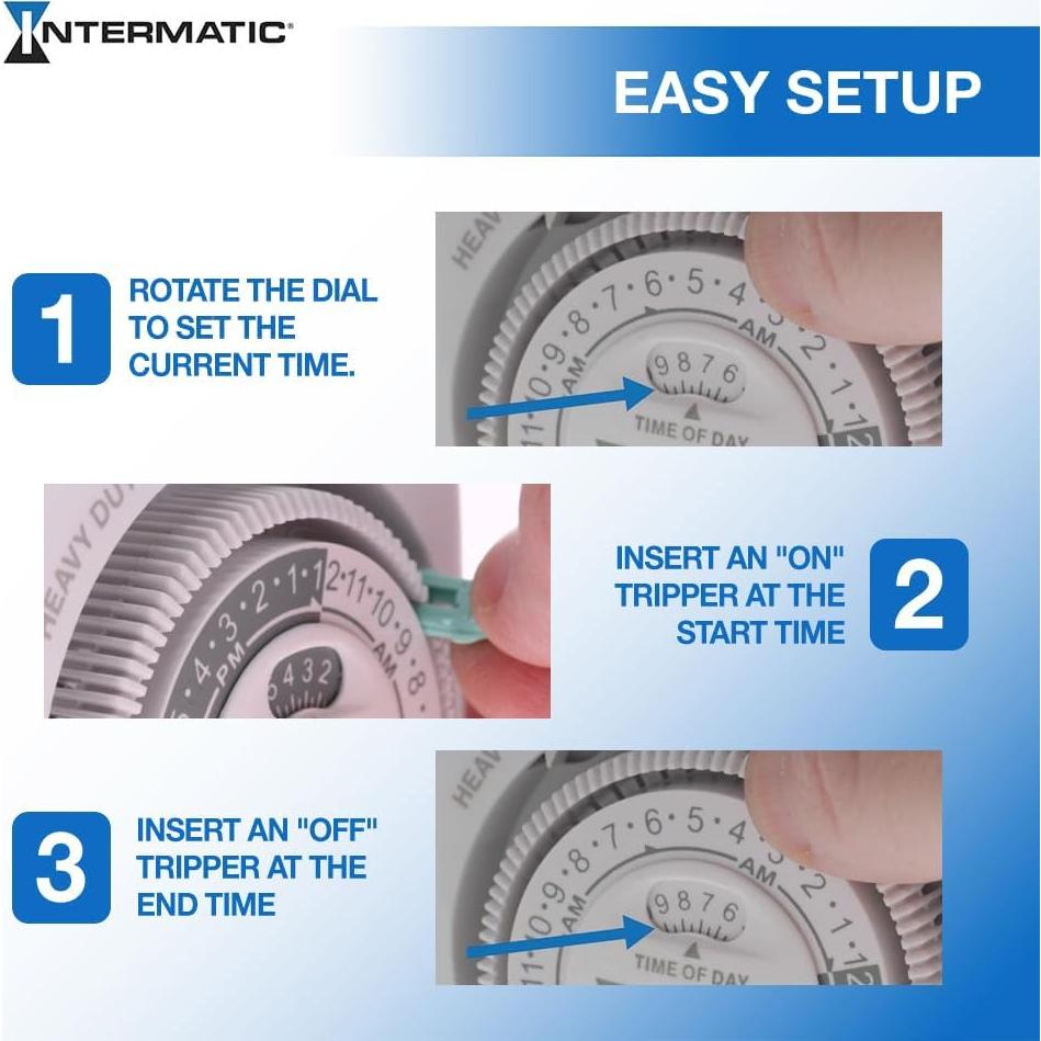Temporizador Interior Intermatic TN111K 15A 24 Horas 2 Patas