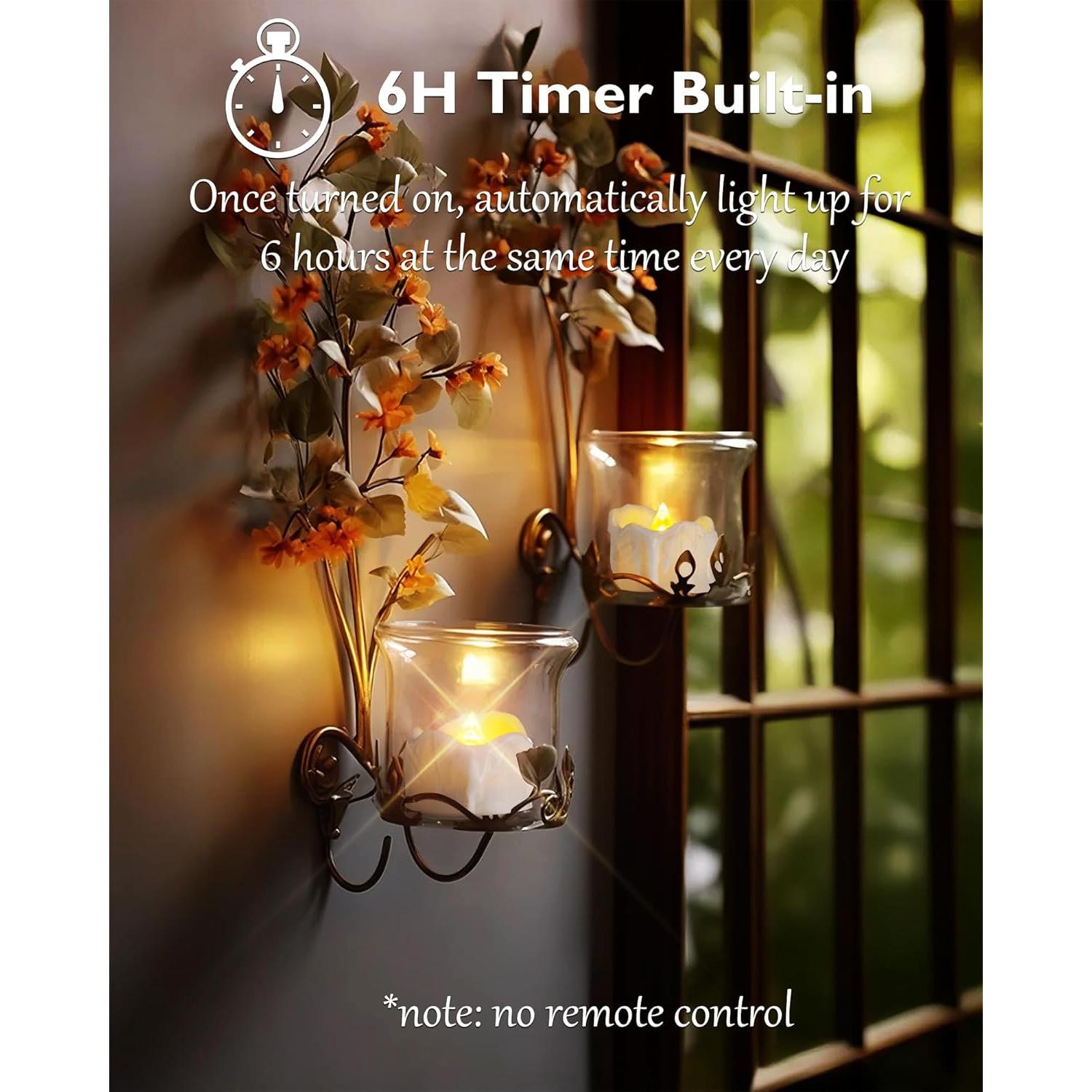 Homemory 12 Luces de Té LED con Temporizador Automático 6H