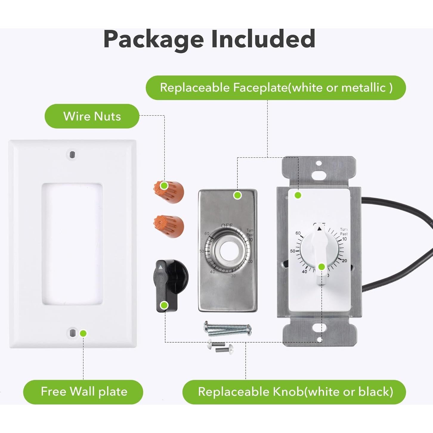 Temporizador Mecánico de Pared BN-LINK 60 Minutos Blanco/Plateado