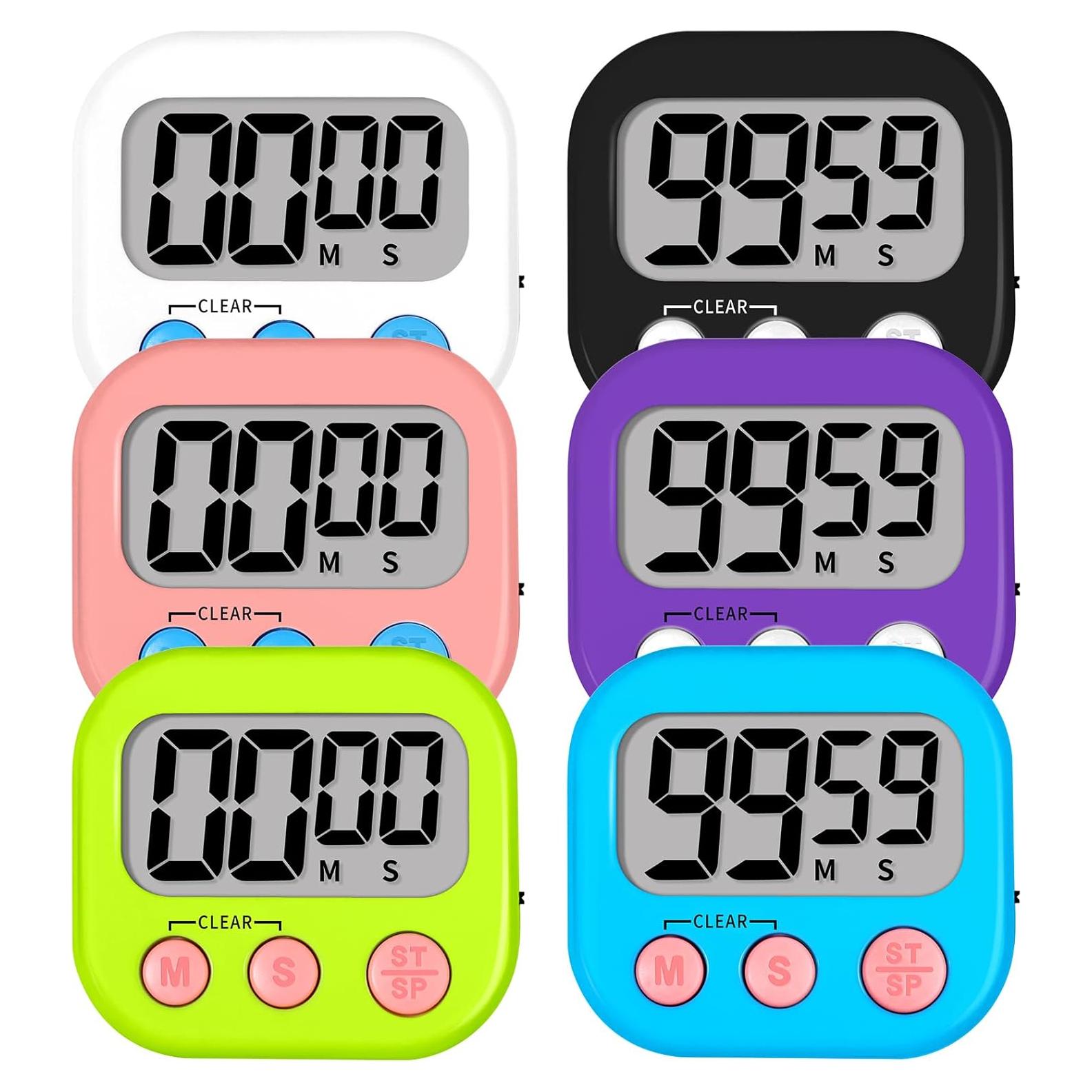 Temporizadores Digitales de Cocina Lasubst - Paquete de 6 Colores