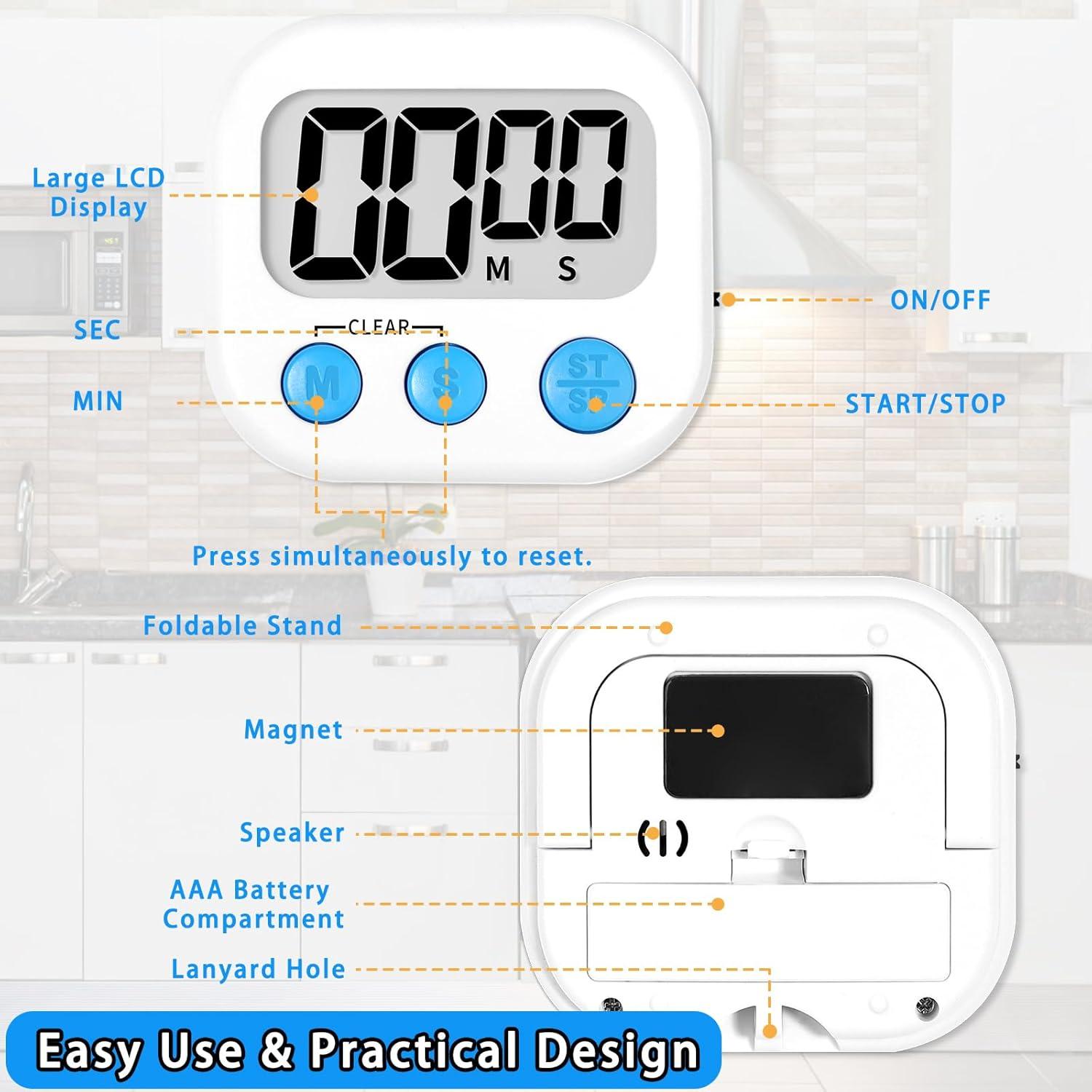 Temporizadores Digitales de Cocina Lasubst - Paquete de 6 Colores