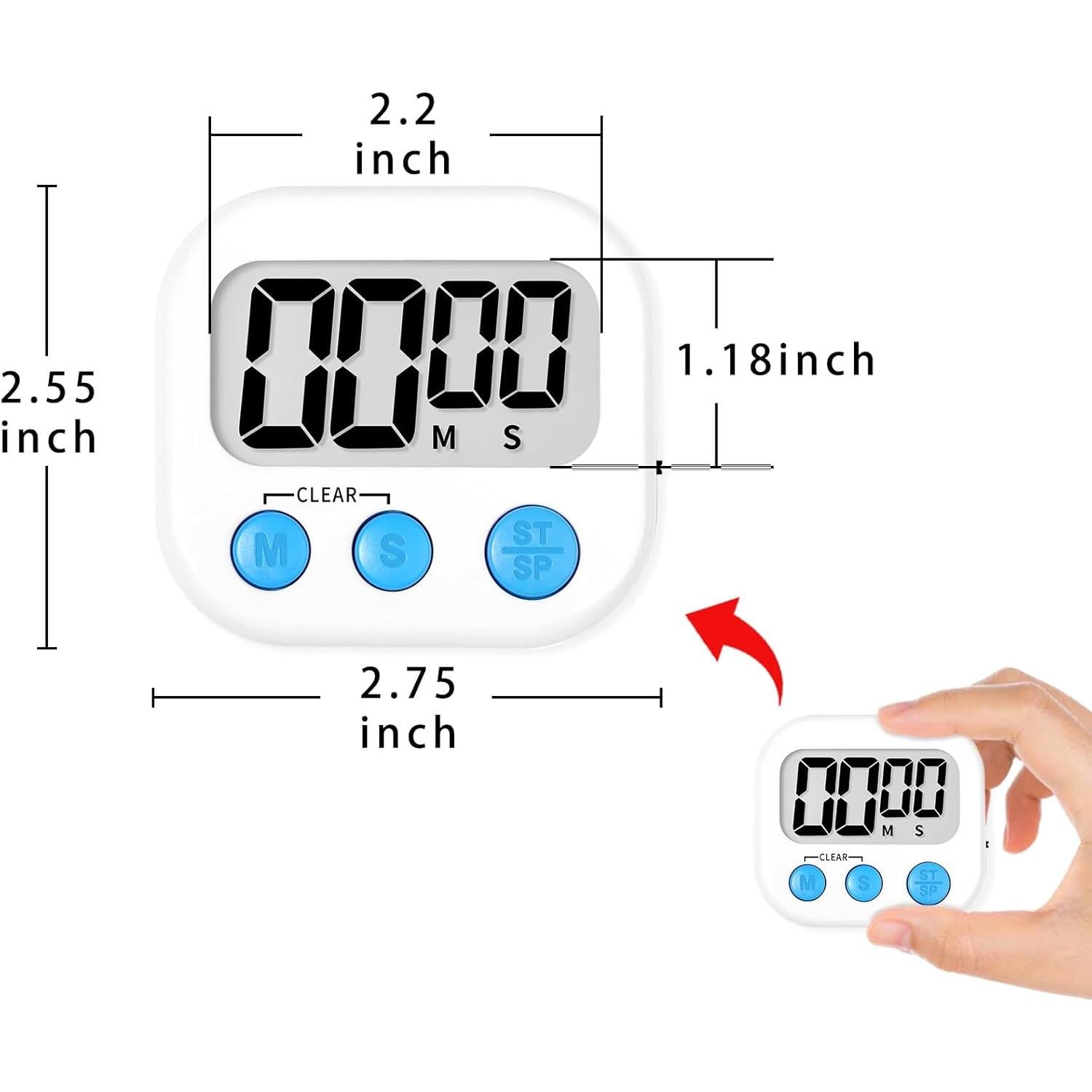 Temporizadores Digitales de Cocina Lasubst - Paquete de 6 Colores