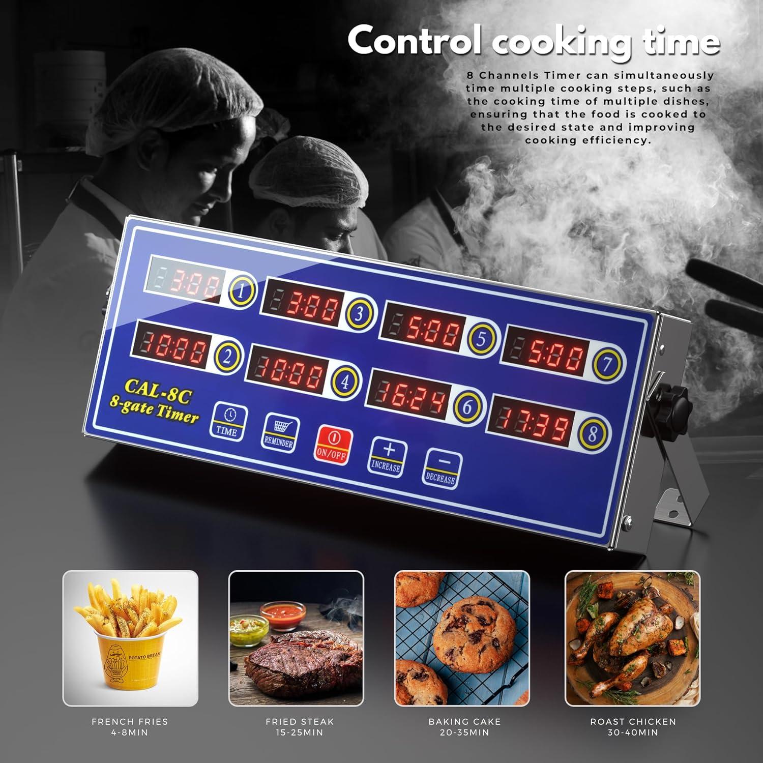 Temporizador Digital de Cocina Eyes.sys 8 Canales Acero Inoxidable