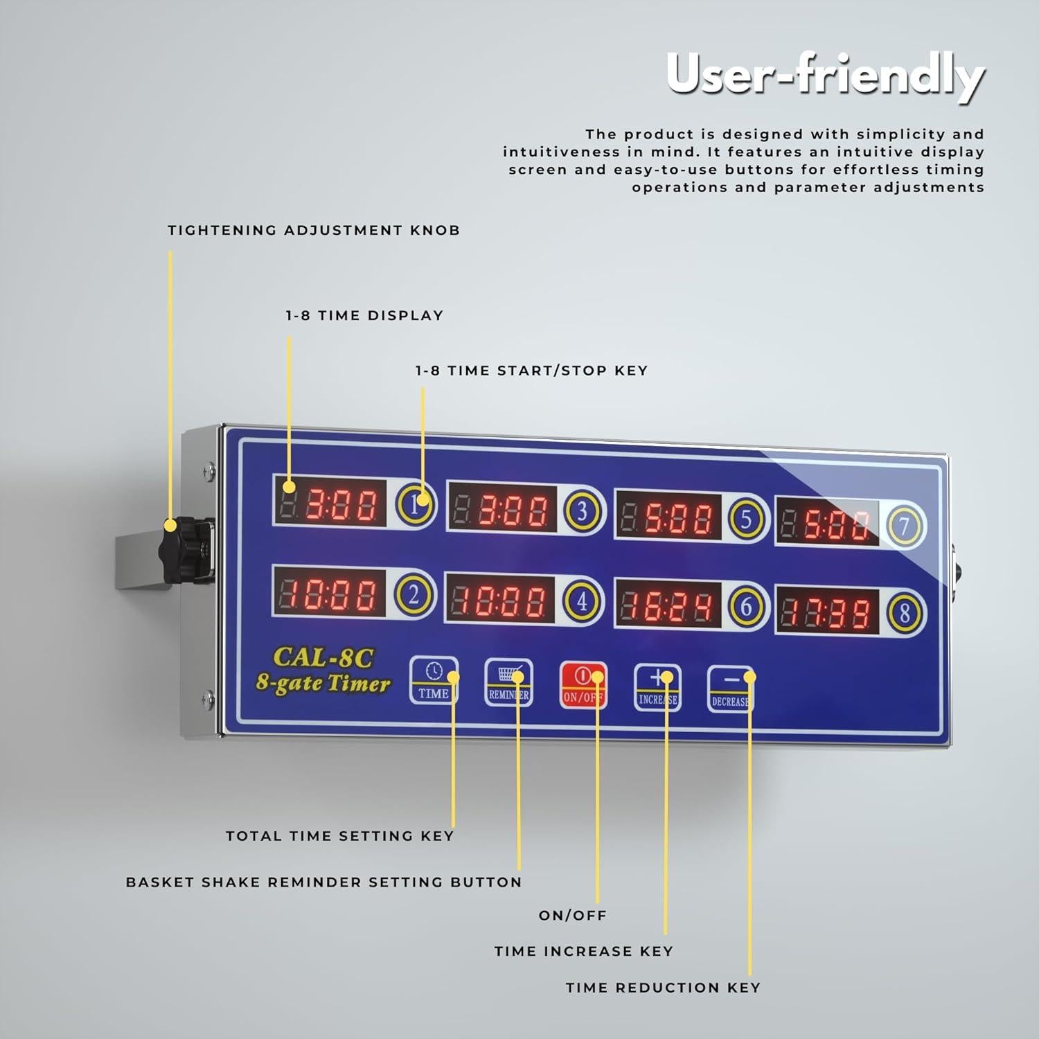 Temporizador Digital de Cocina Eyes.sys 8 Canales Acero Inoxidable