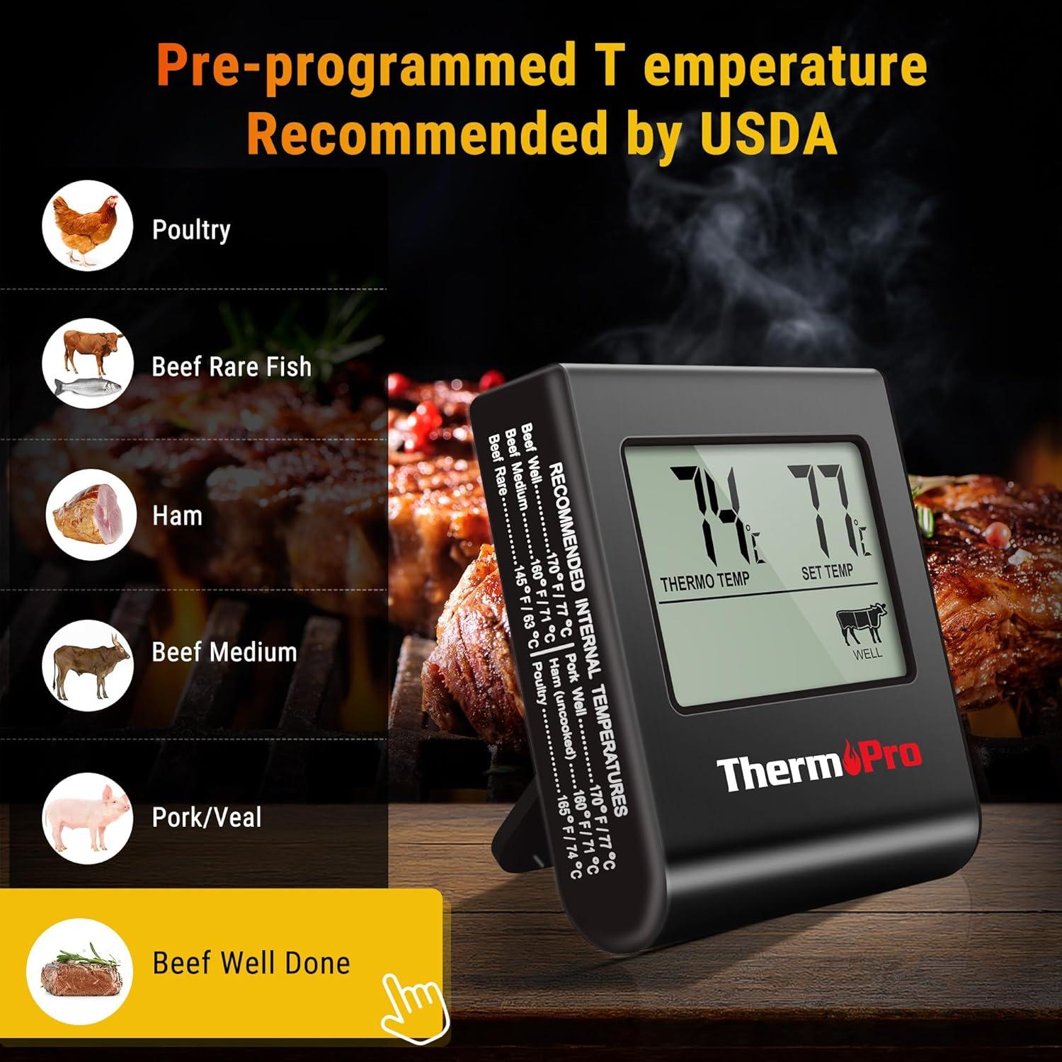Termómetro Digital de Carne ThermoPro TP16H con Temporizador