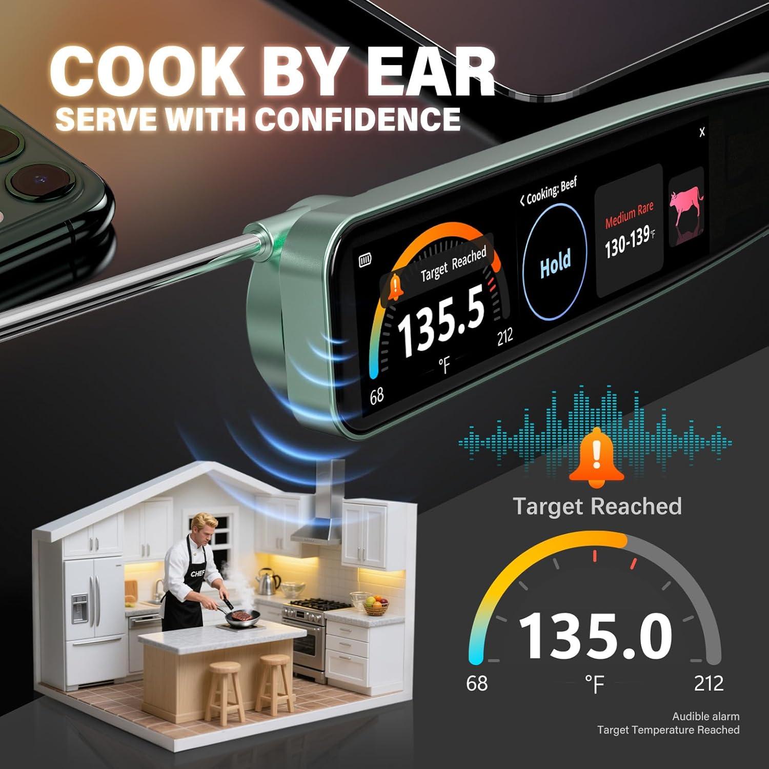 Termómetro Digital de Carne Inteligente Temp-OS 3.8" HD