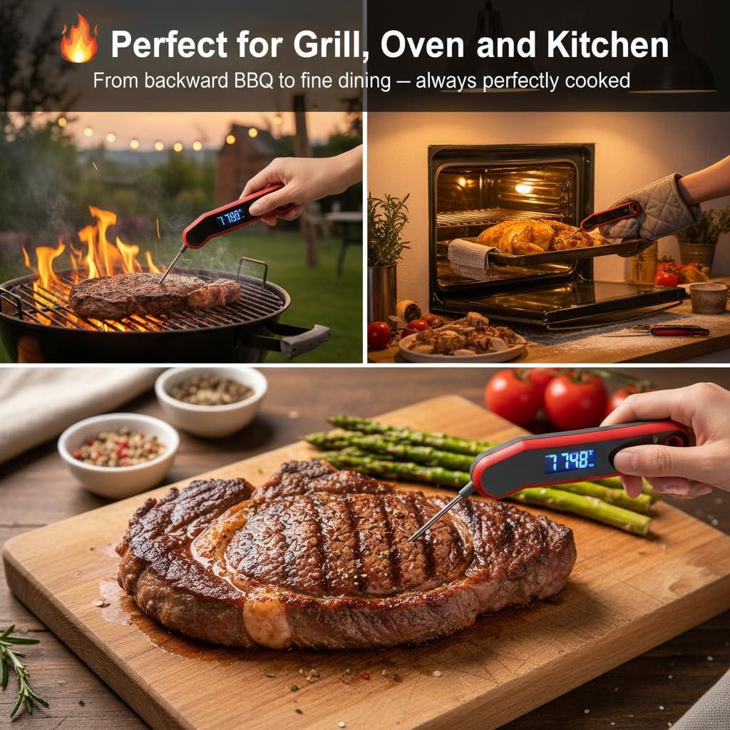 Termómetro Digital de Carne ThermoX, Precisión ±0.3°C, IP67