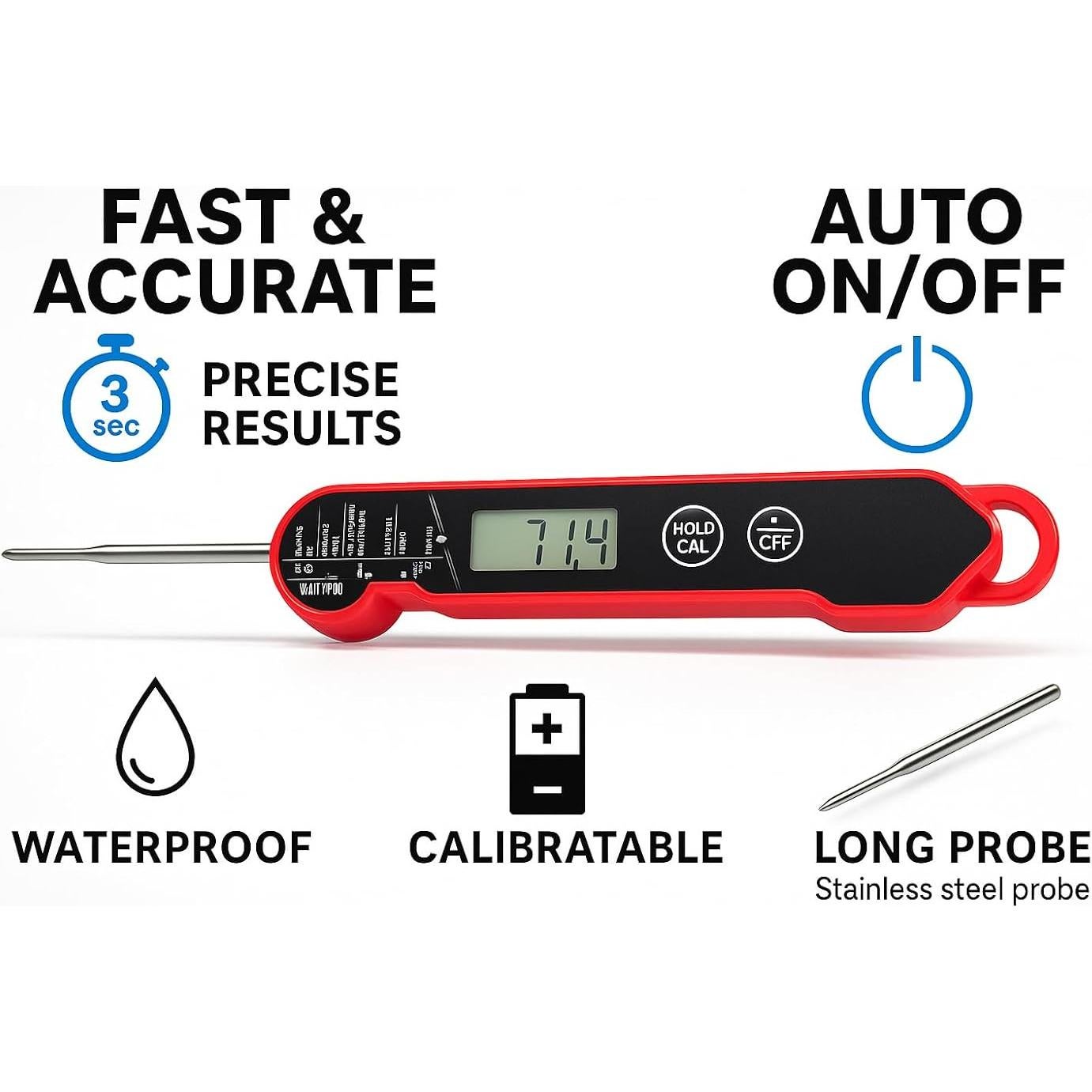 Termómetro Digital Fireline IP66 - Ultra Rápido y Plegable