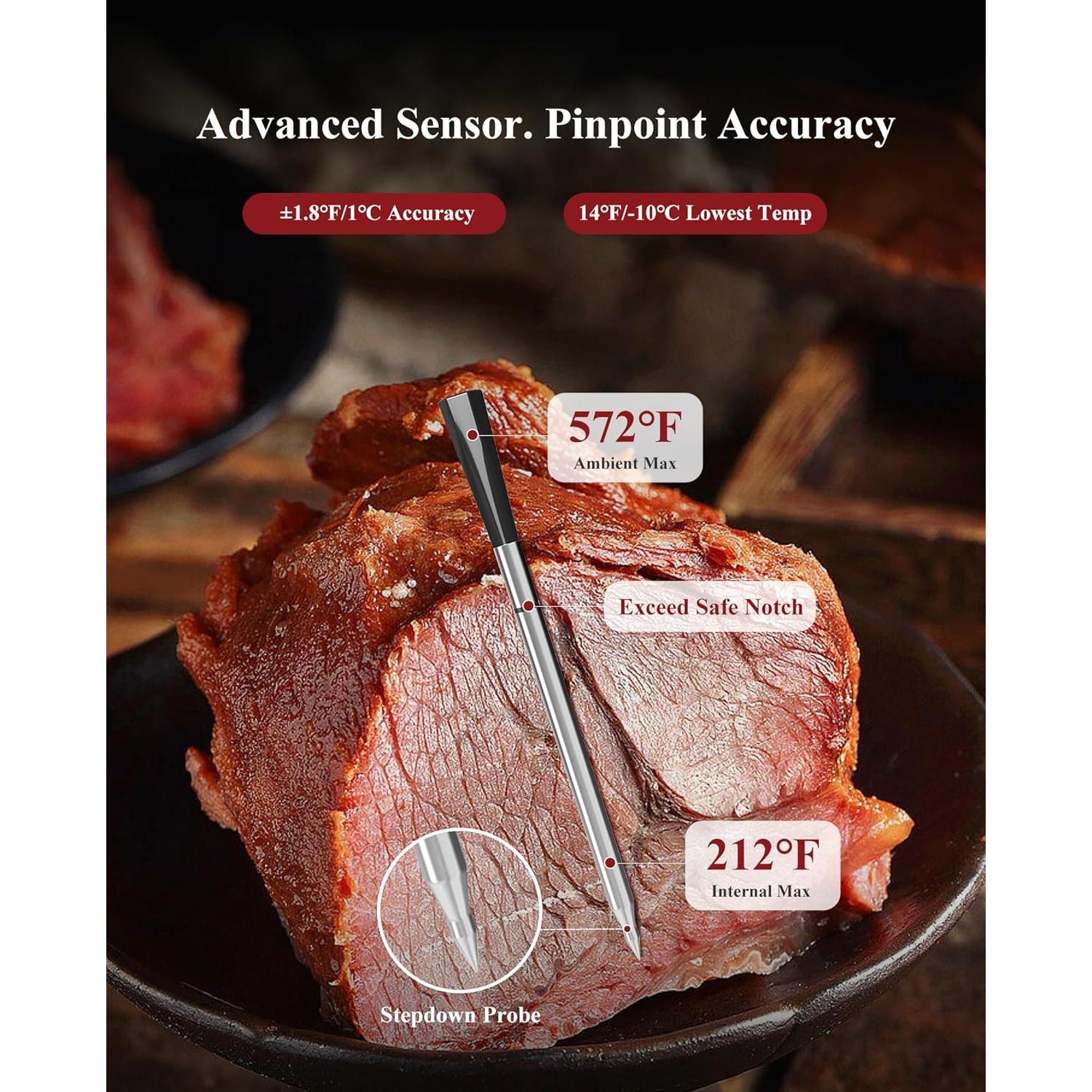 Termómetro de Carne Digital Wisebee Bluetooth IP67 100°C