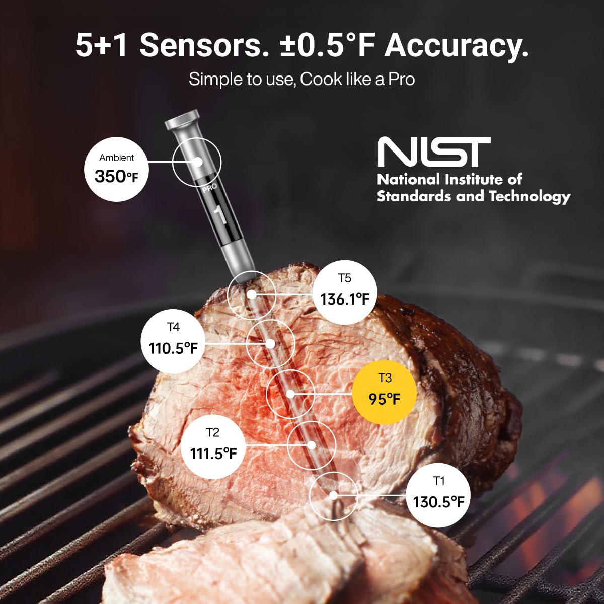 Termómetro de Carne Inalámbrico ThermoMaven WT12, 6 Sensores NIST