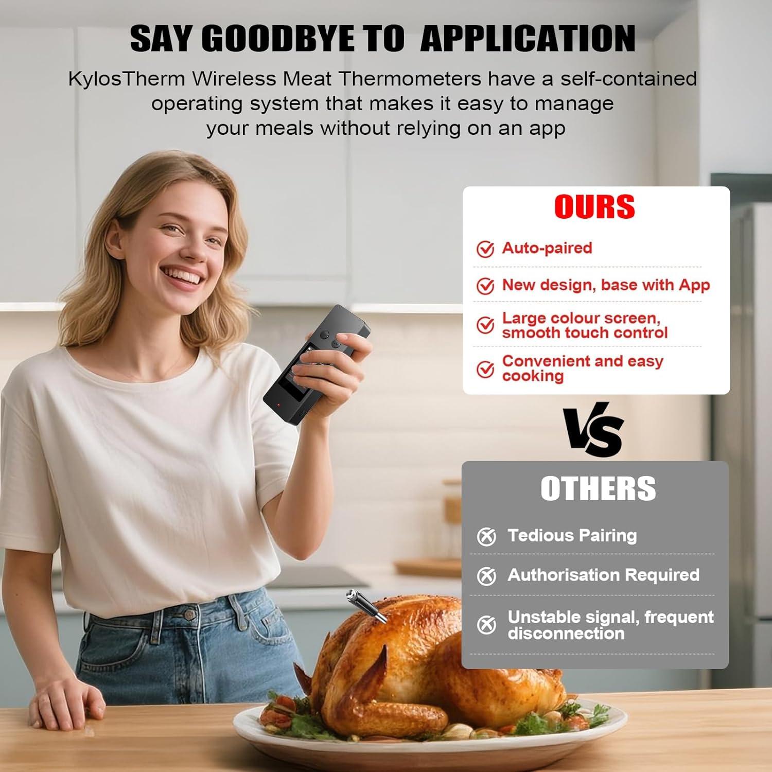 Termómetro Digital Inalámbrico KylosTherm JX369 para Carne