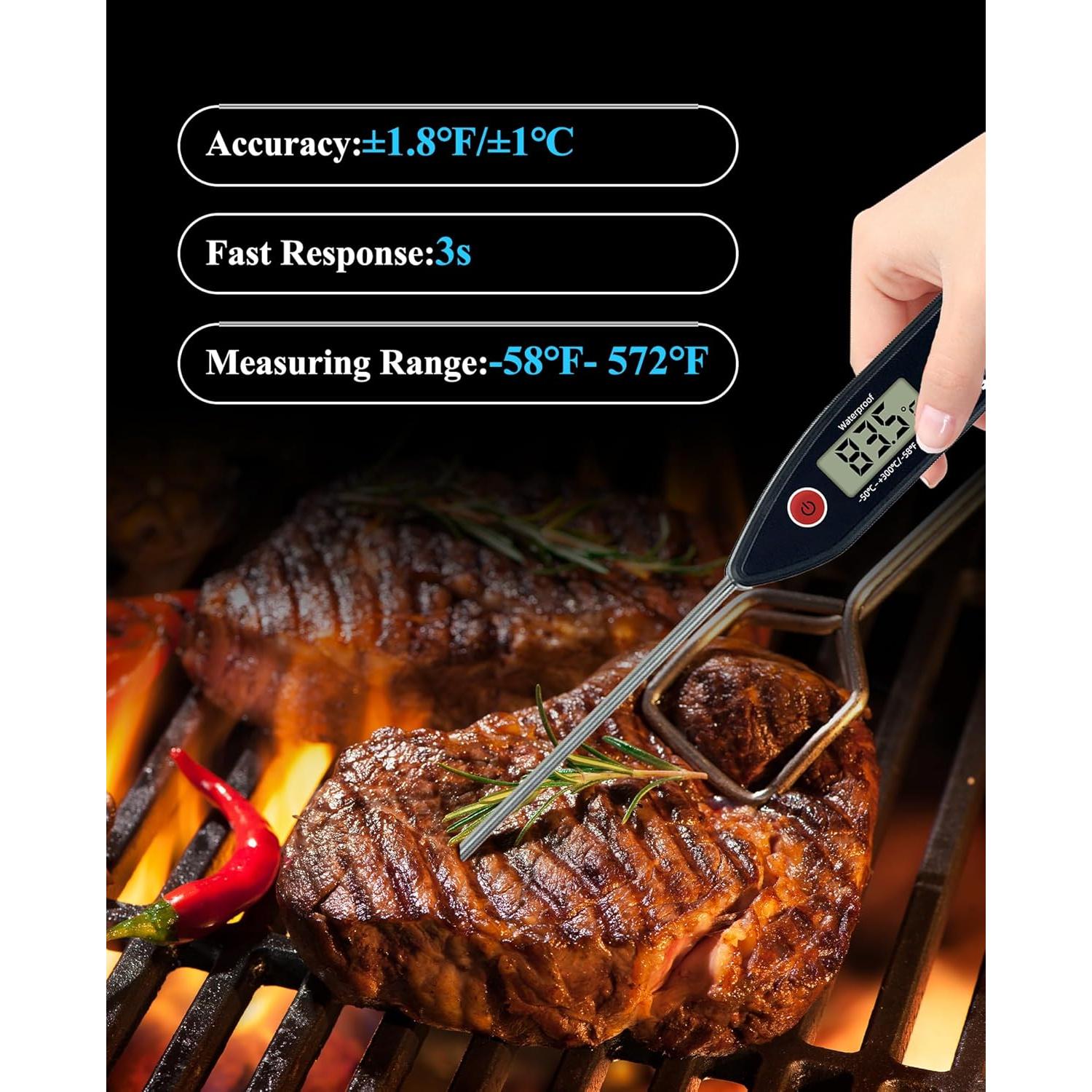 Termómetro Digital de Carne Wisebee - Precisión Rápida IPX7