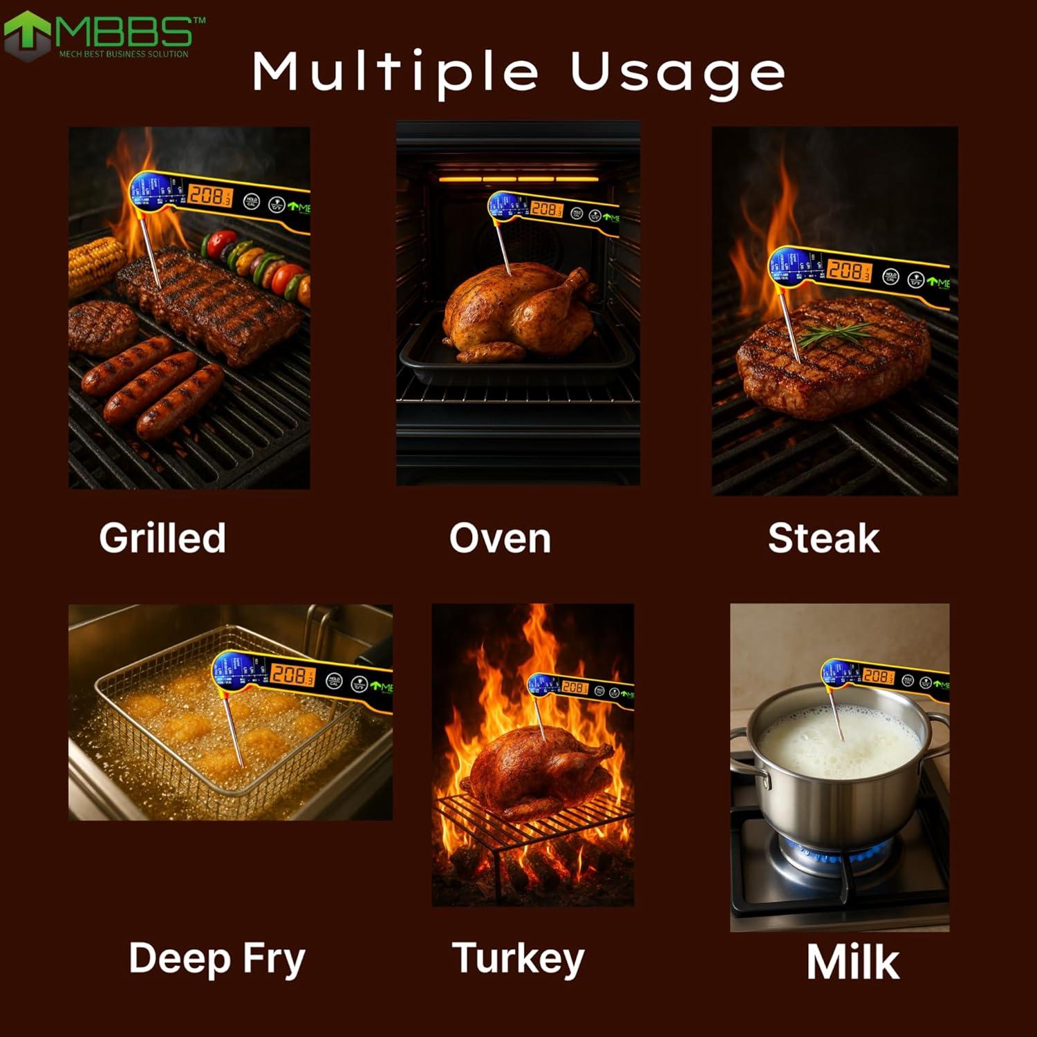 Termómetro Digital de Carne MBSS IP66 Ultra Rápido 3s