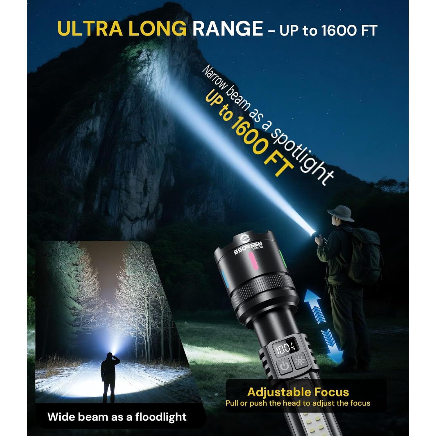 Linternas LED Recargables Esgreen ED25COB 2 Piezas 3000mAh