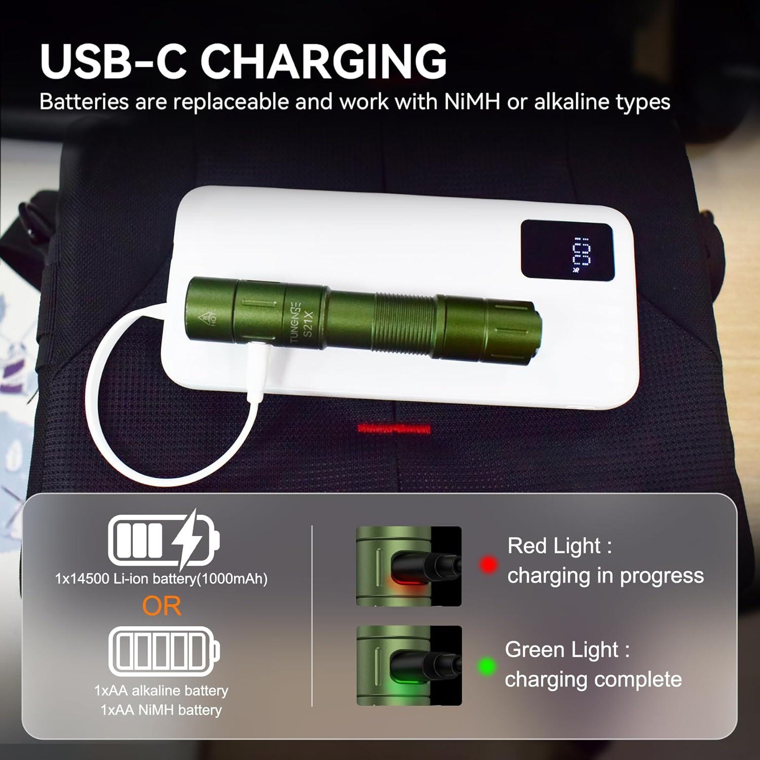 Linterna EDC TUNENGE S21X Recargable 880 Lúmenes Compacta