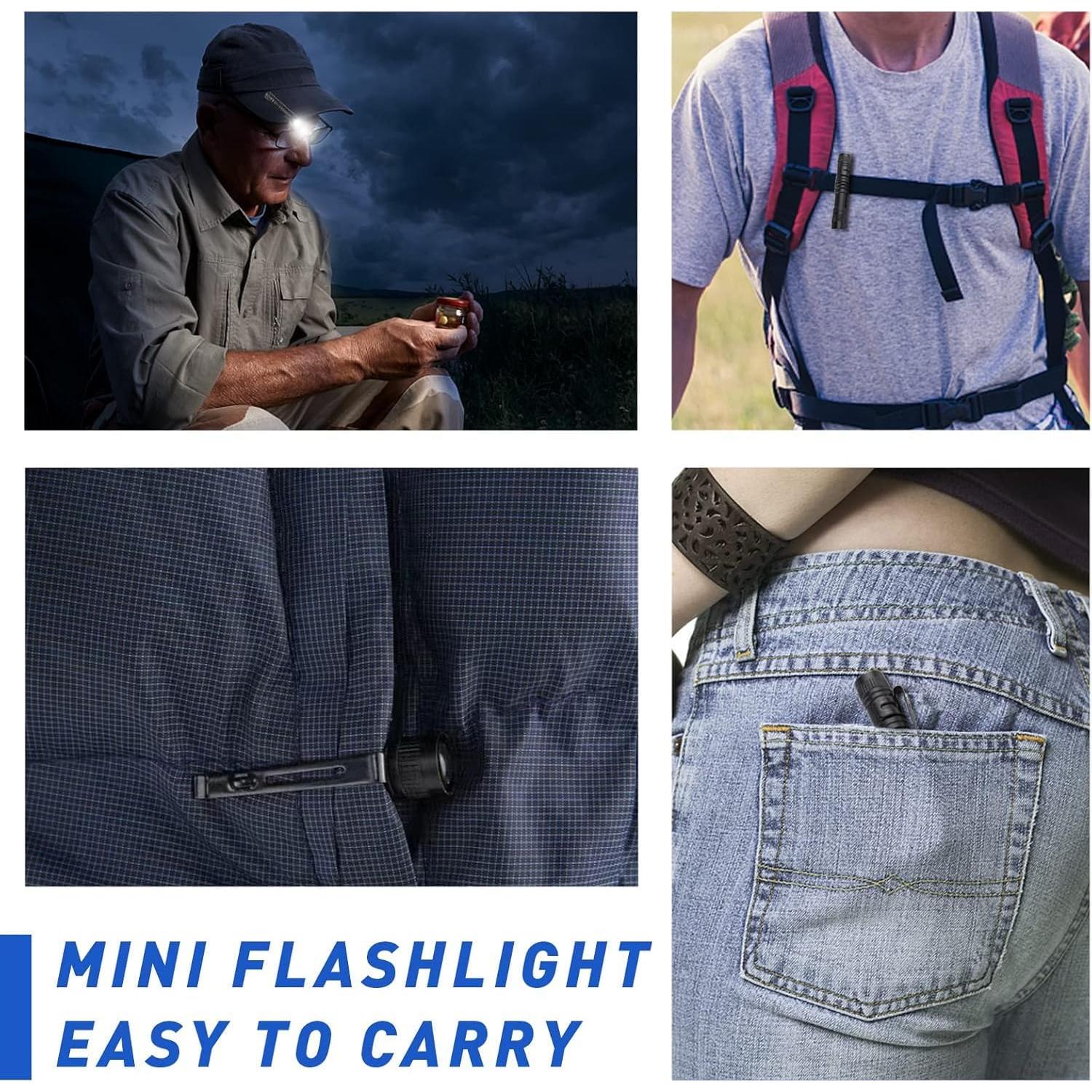 Paquete de 2 Linternas LED Mini YAFIYGI 240 Lúmenes 13.21 cm