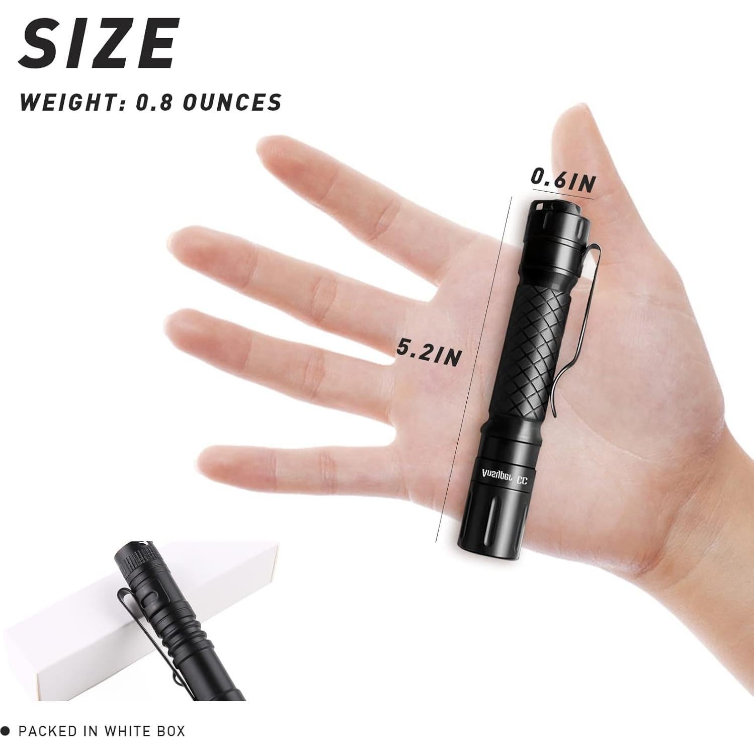 Paquete de 2 Linternas LED Mini YAFIYGI 240 Lúmenes 13.21 cm