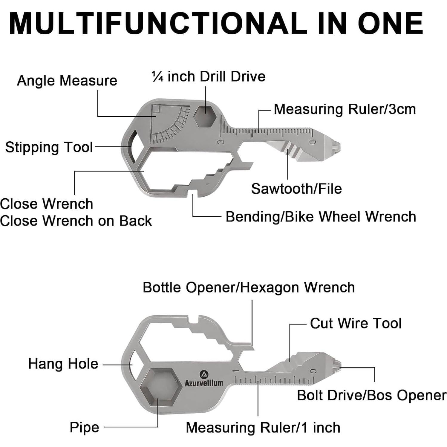 Llave Multiherramienta 16 en 1 Azurvellium Acero Inoxidable