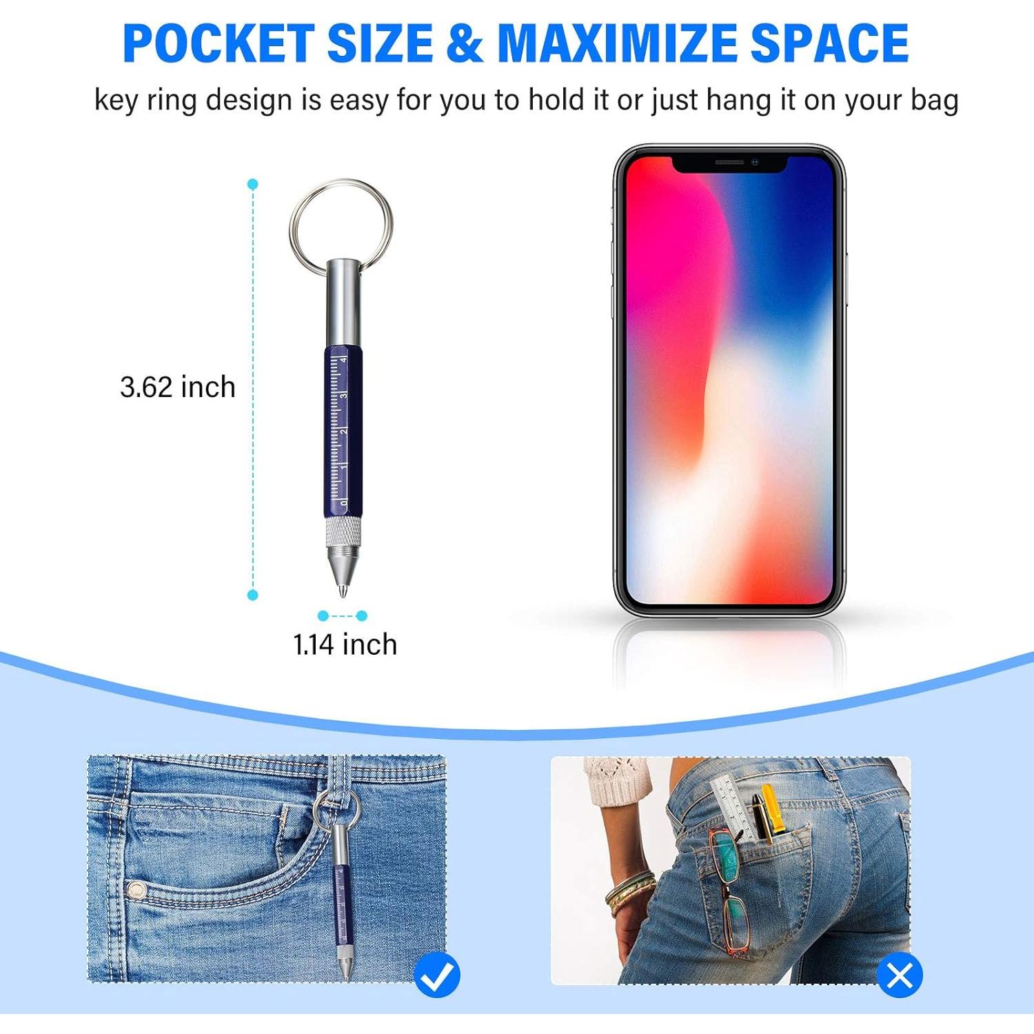 Bolígrafo Multiherramienta Zonon 4 Piezas 6 en 1 Metal