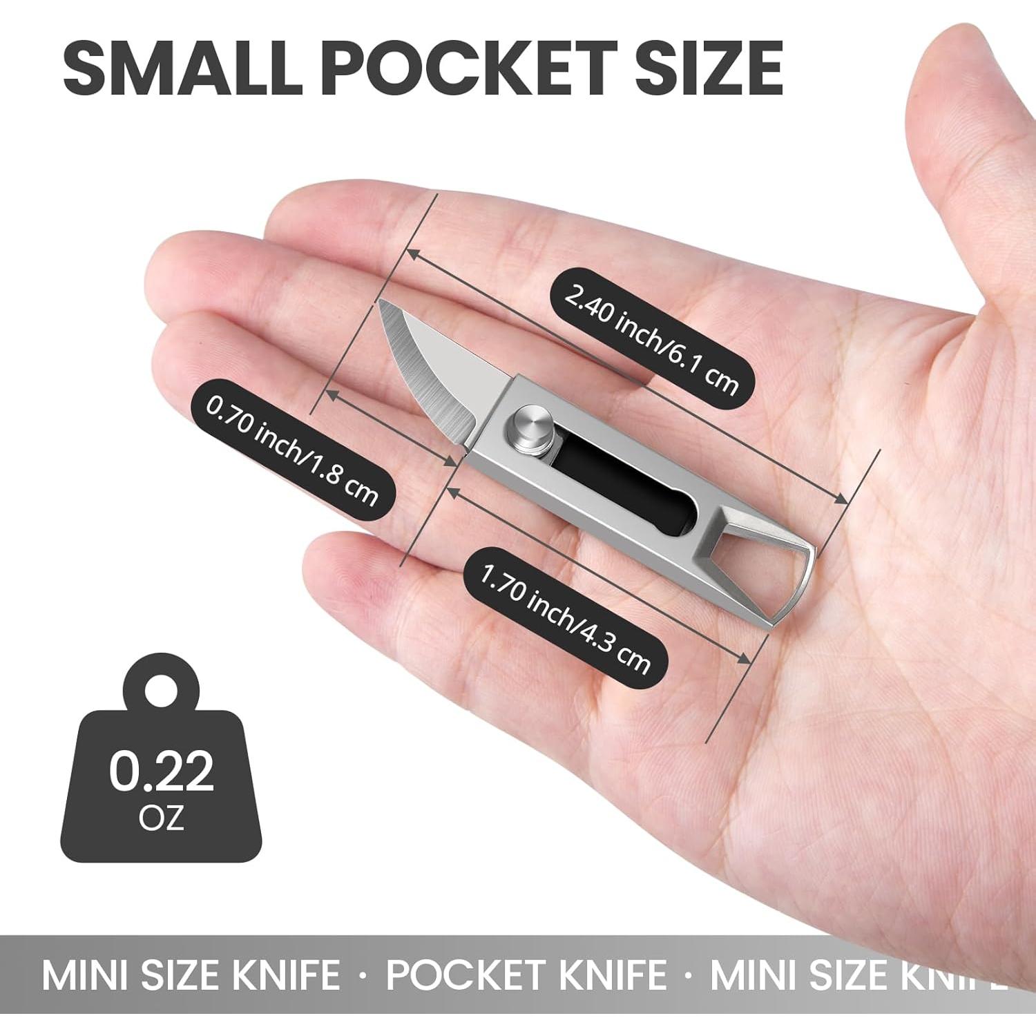 Cuchillo de Llave KAMBOLLY Mini 2pcs Acero Inoxidable EDC