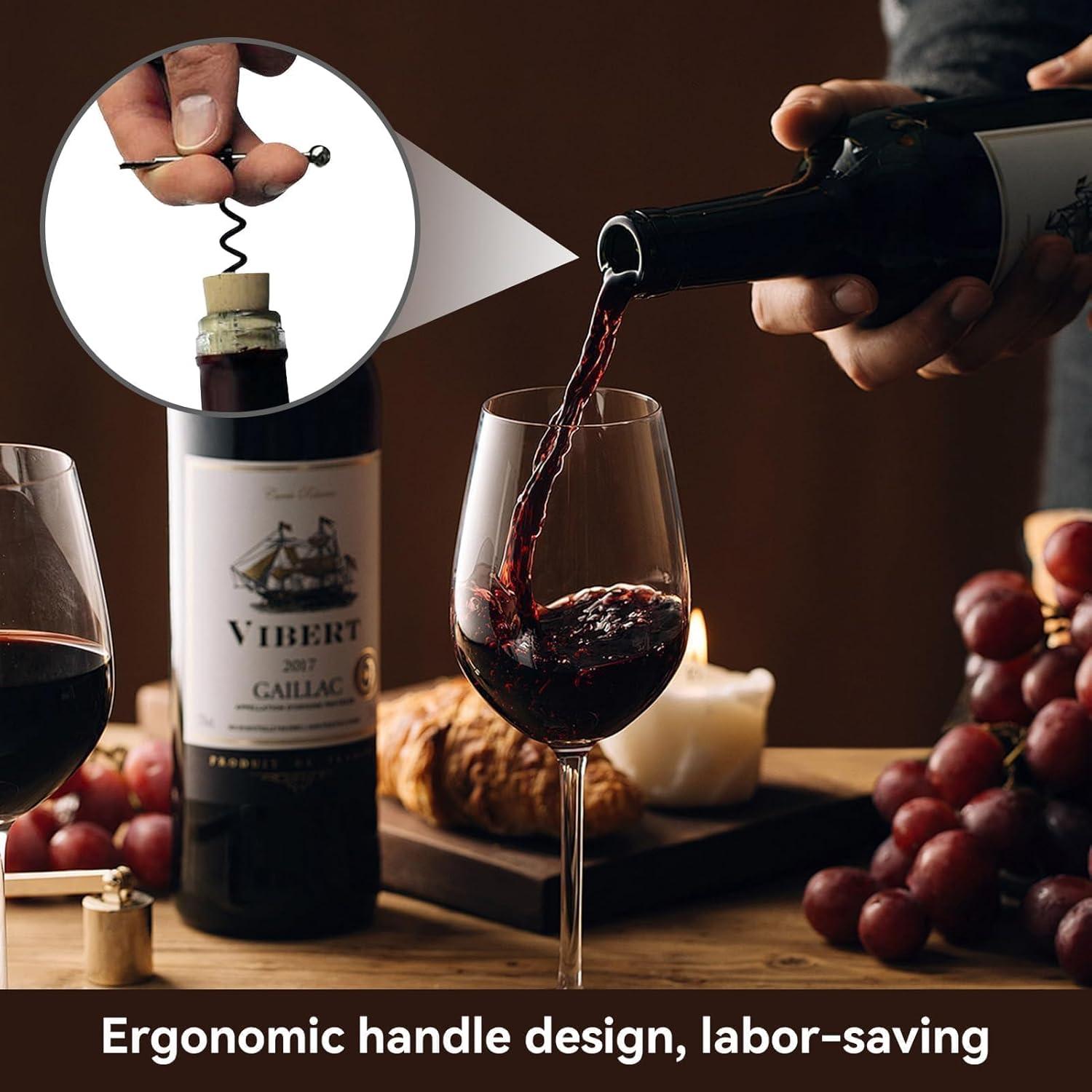 Sacacorchos Portátil Beufee de Acero Inoxidable Negro 11cm