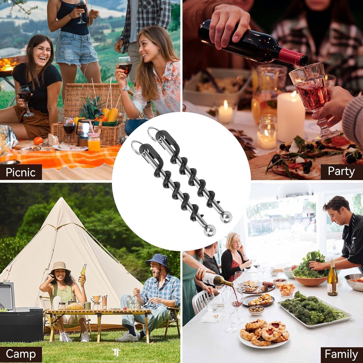 Sacacorchos Portátil Beufee de Acero Inoxidable Negro 11cm