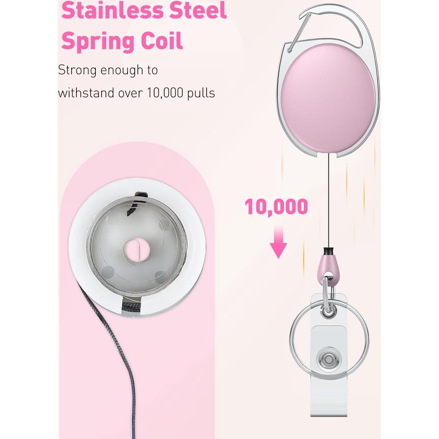 Carrete Retráctil Uniclife 2 Paquete Rosa 61 cm Resistente