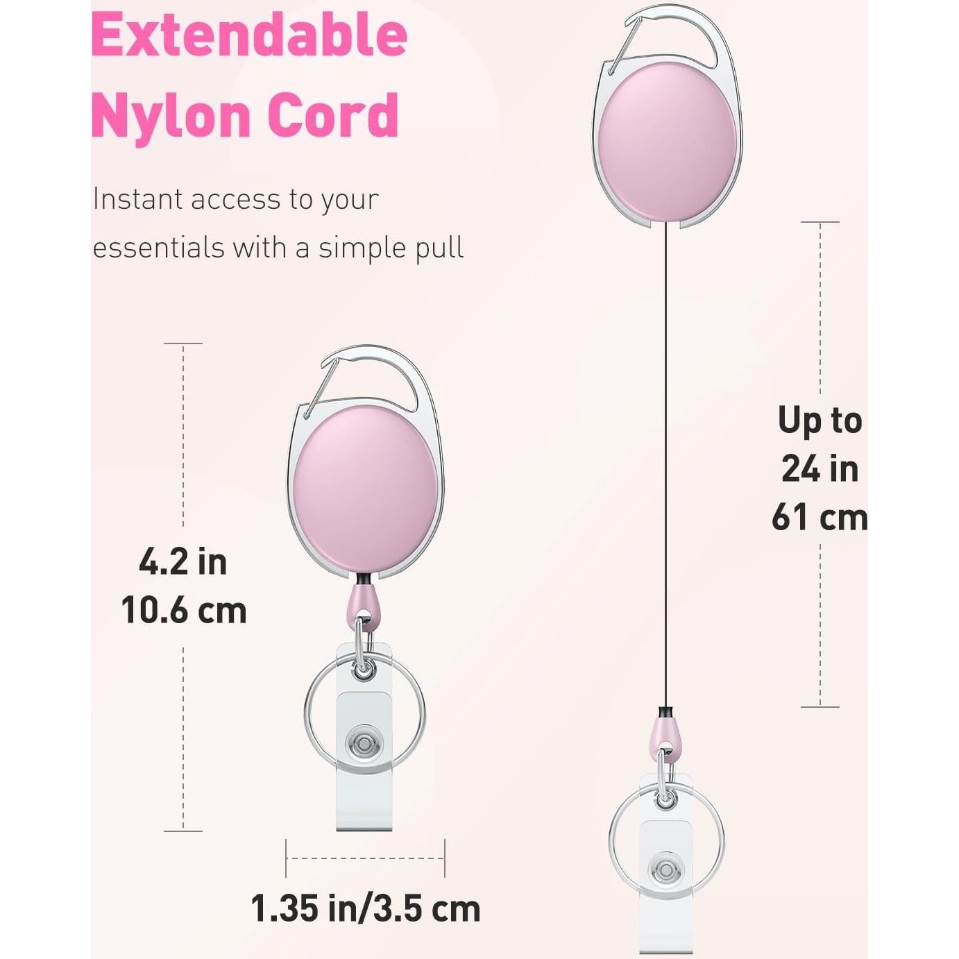 Carrete Retráctil Uniclife 2 Paquete Rosa 61 cm Resistente