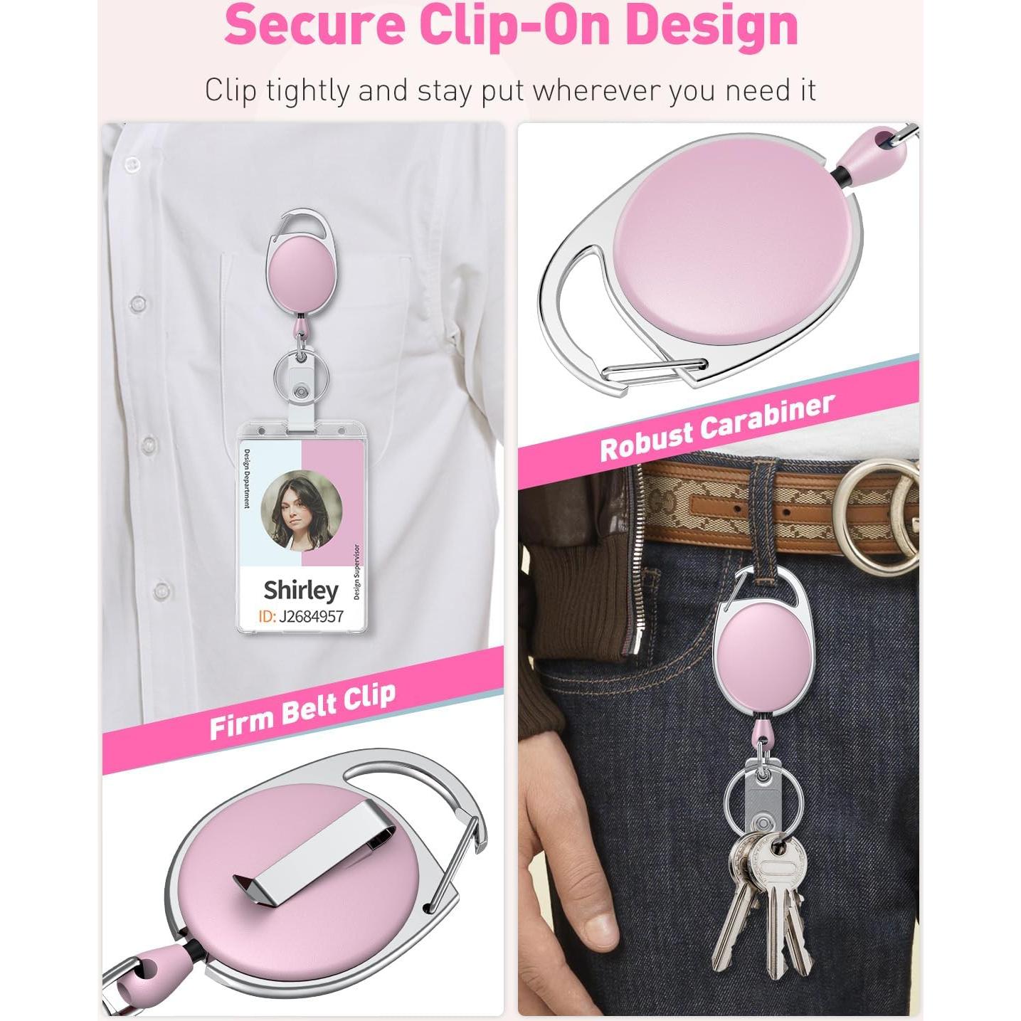 Carrete Retráctil Uniclife 2 Paquete Rosa 61 cm Resistente