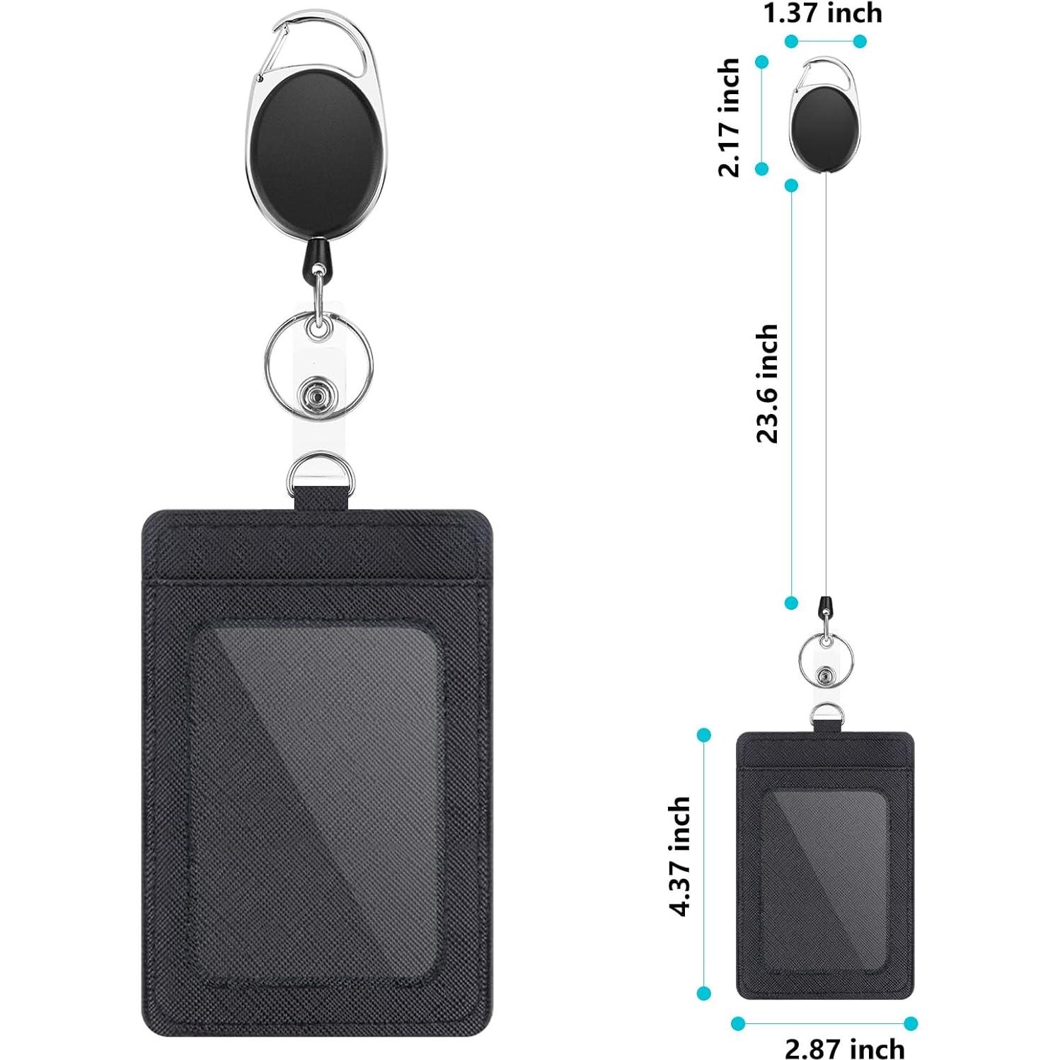 Juego de 2 Sujetadores de Insignias Retráctiles DUPENCD Negro