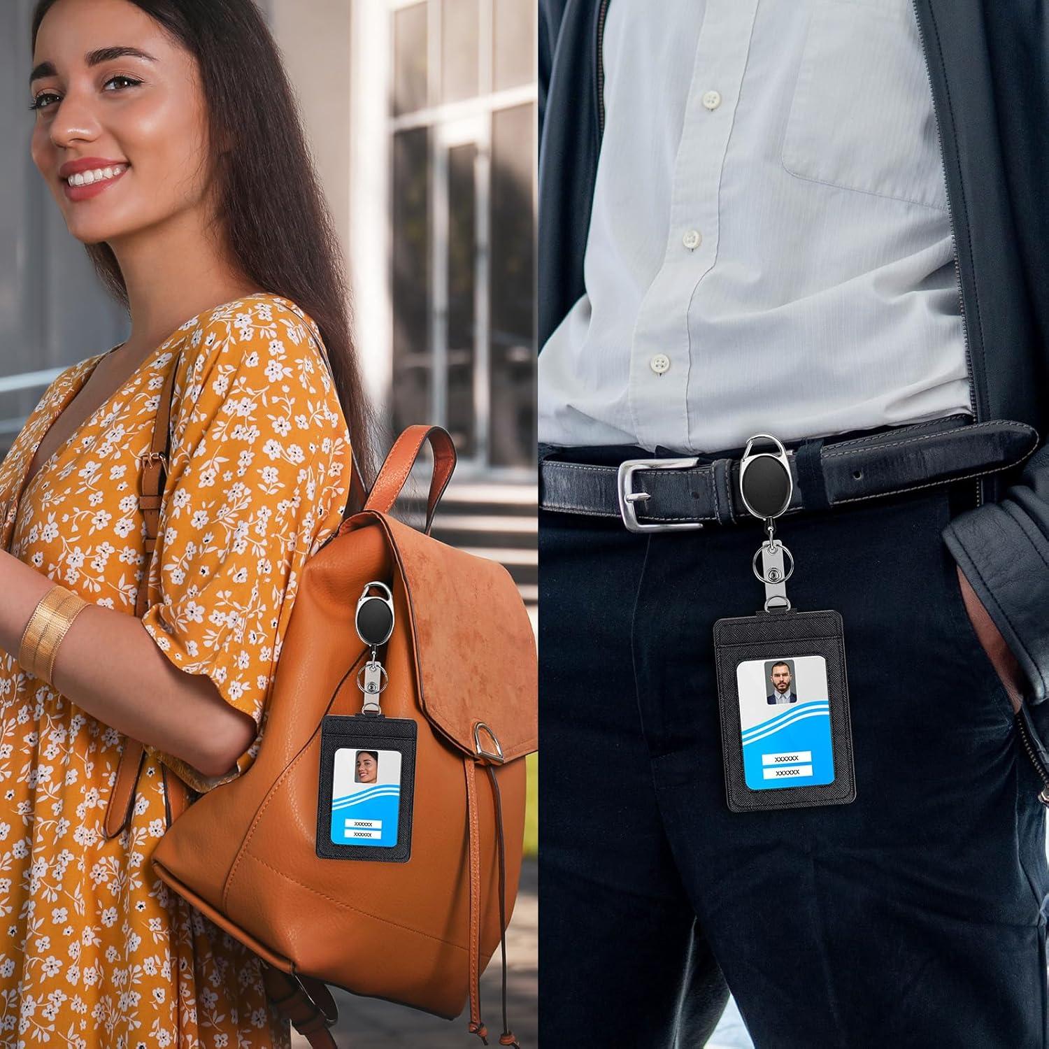 Juego de 2 Sujetadores de Insignias Retráctiles DUPENCD Negro