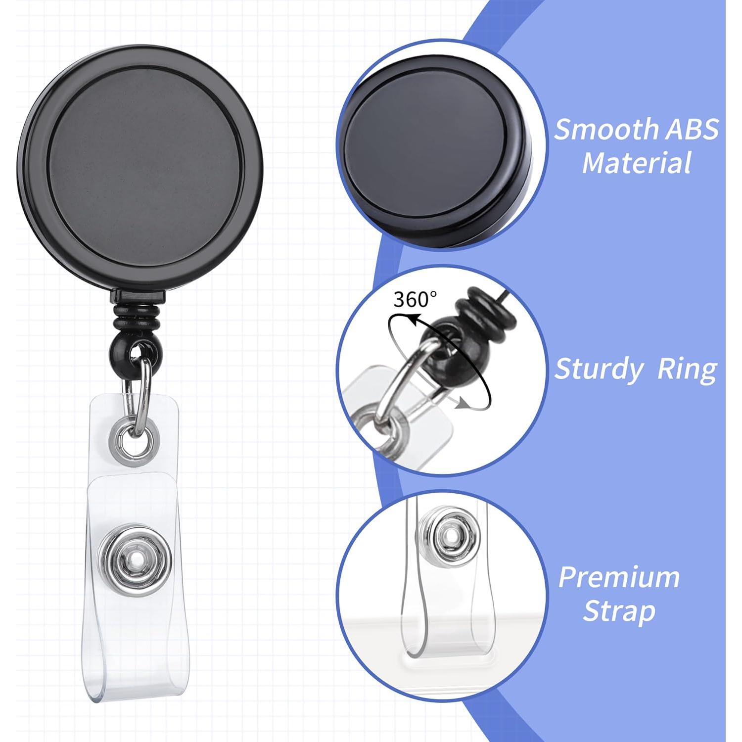 Clip de Insignia Retráctil Teskyer 5 Paquete Negro 60 cm