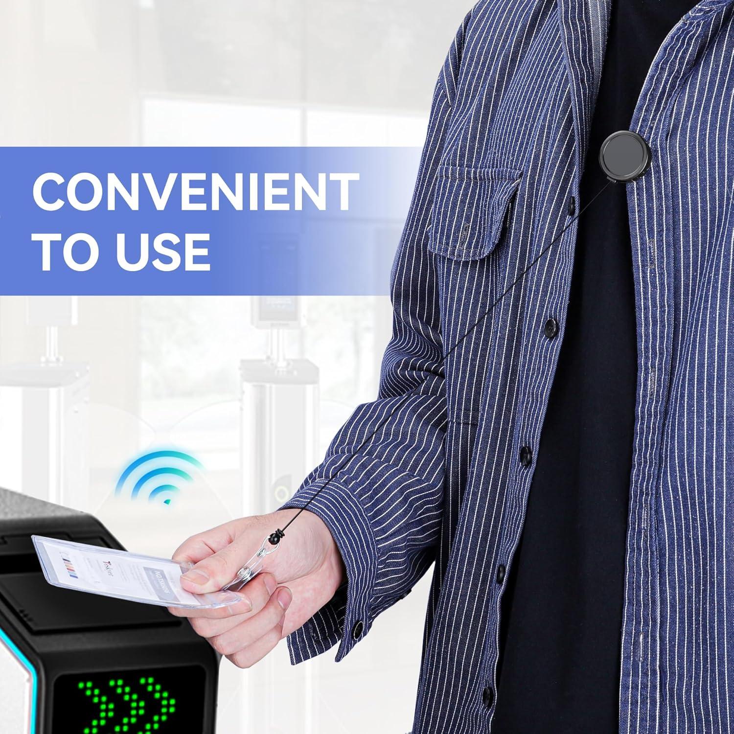 Clip de Insignia Retráctil Teskyer 5 Paquete Negro 60 cm