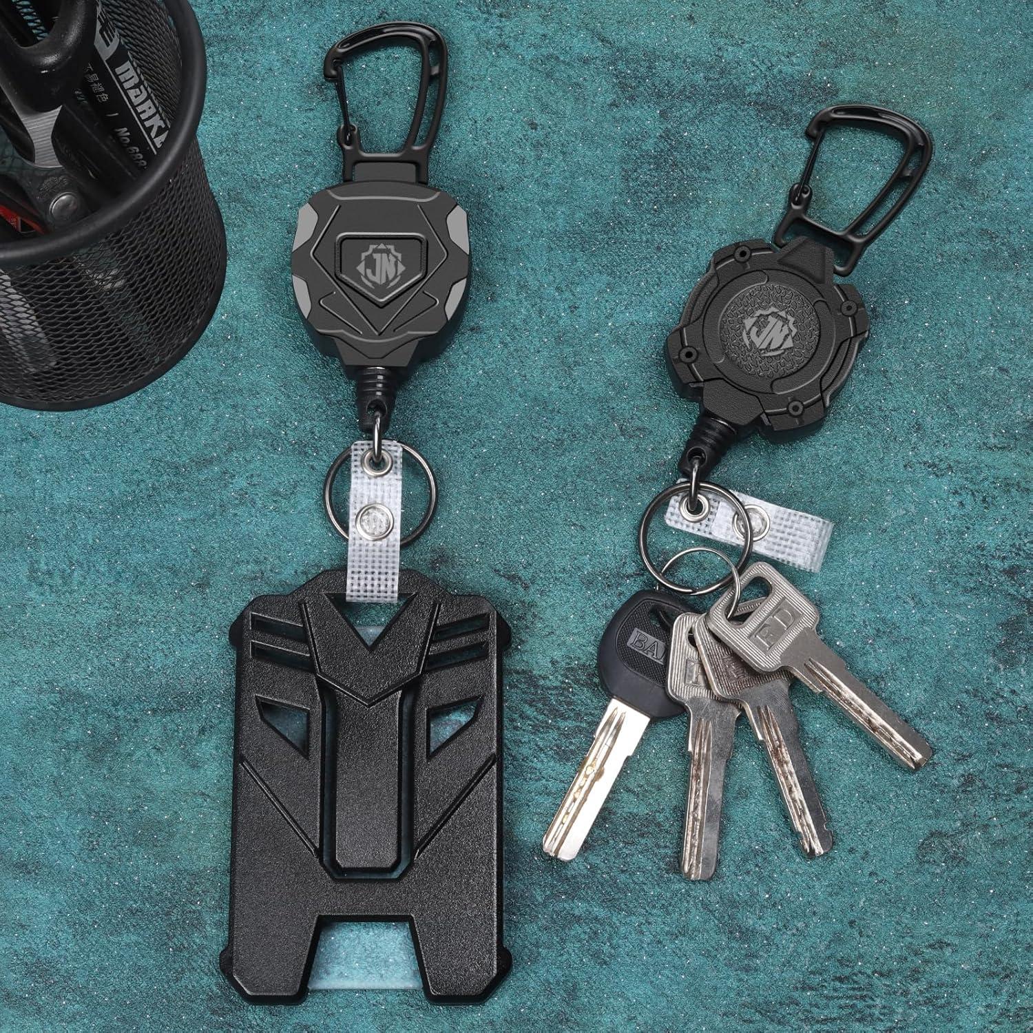 Paquete de 2 llaveros retráctiles JNOMOW 80 cm alta resistencia